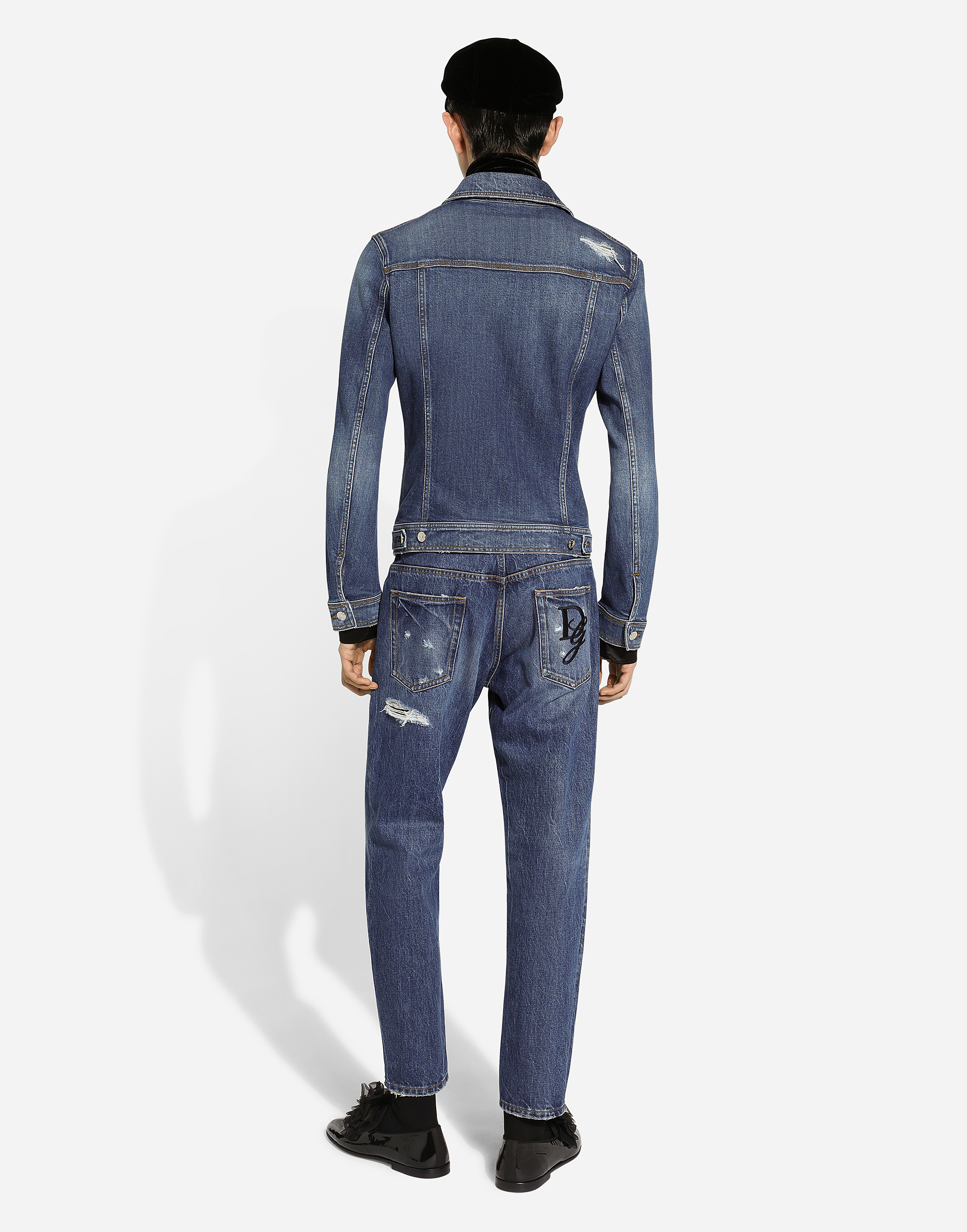 Dolce & Gabbana Straight Jeans With A Worn Effect In Multicolor