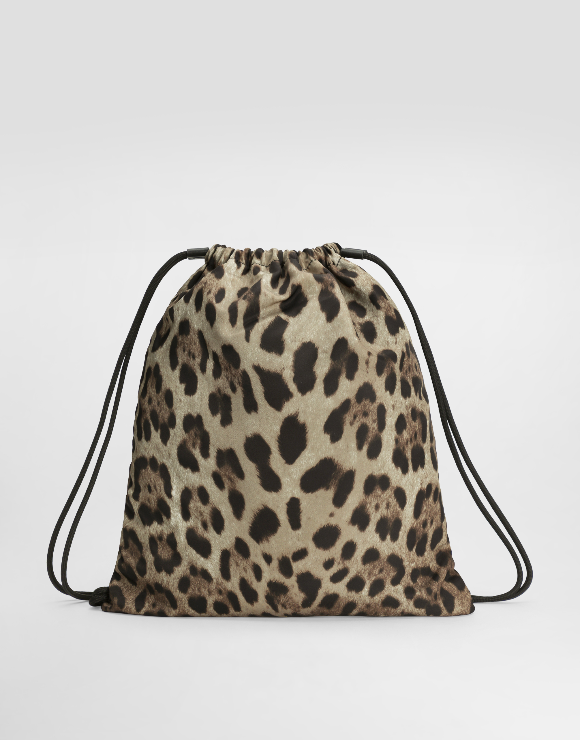 Dolce & Gabbana Leopard-print Logo Backpack In Brown