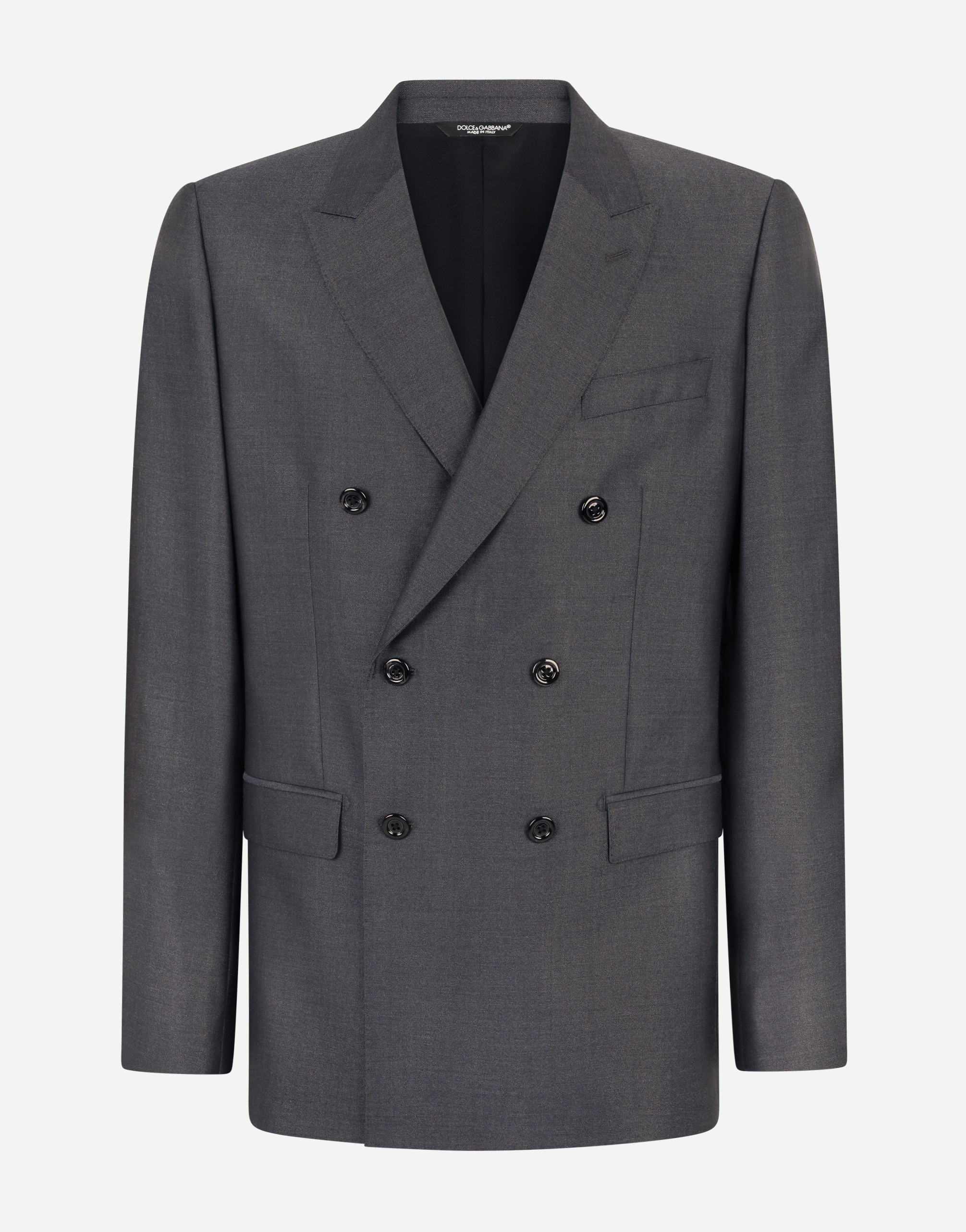 グレーのメンズ Double-breasted wool and silk Martini-fit