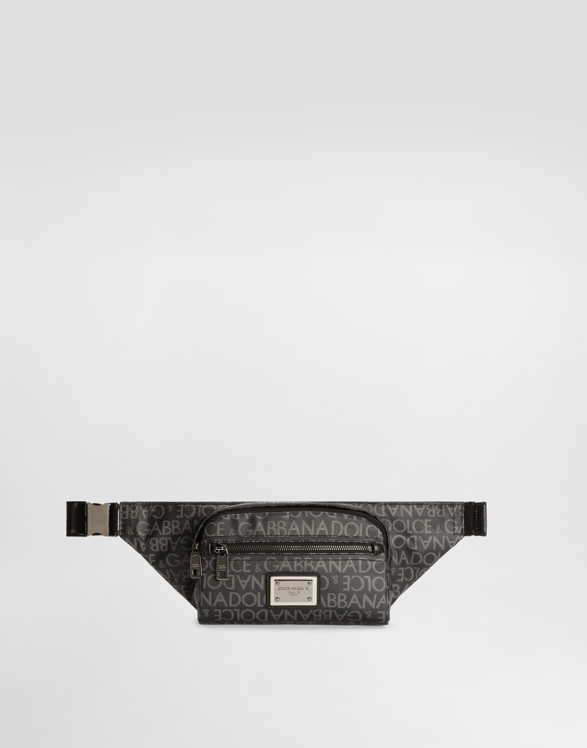 Dolce & Gabbana Small Coated Jacquard Belt Bag - Man Backpacks And Fanny Packs Multi-colored Fabric Onesize