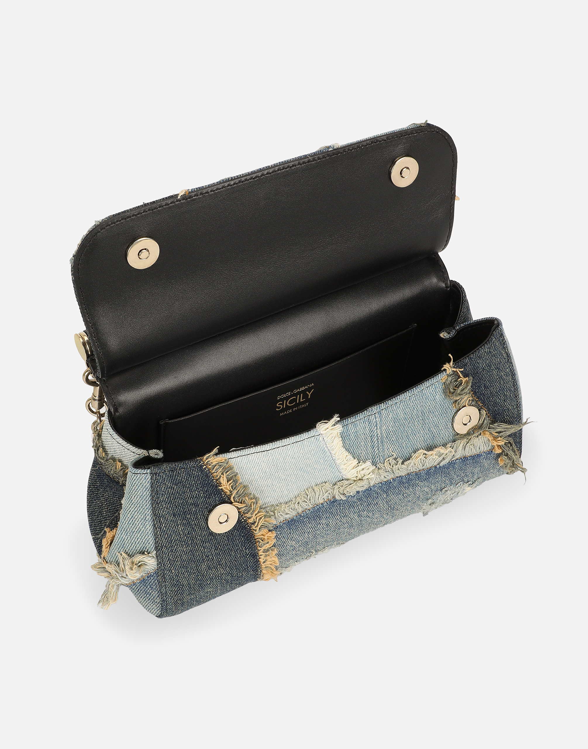 Dolce & Gabbana Elongated Medium Sicily Handbag In Blue