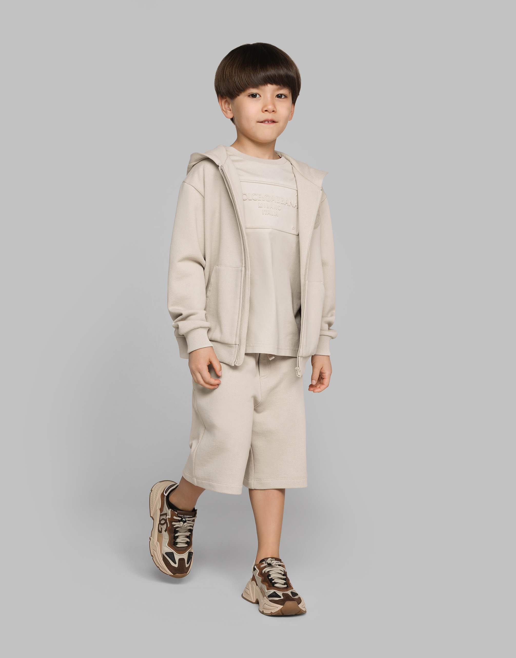 Dolce & Gabbana Cappuccio Con Zip In Beige