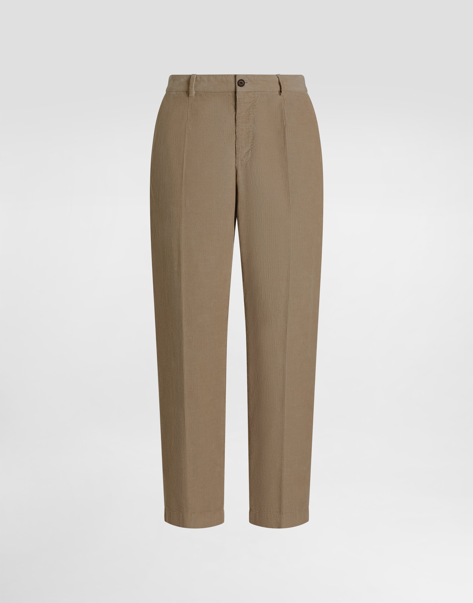 Garment-dyed velvet trousers