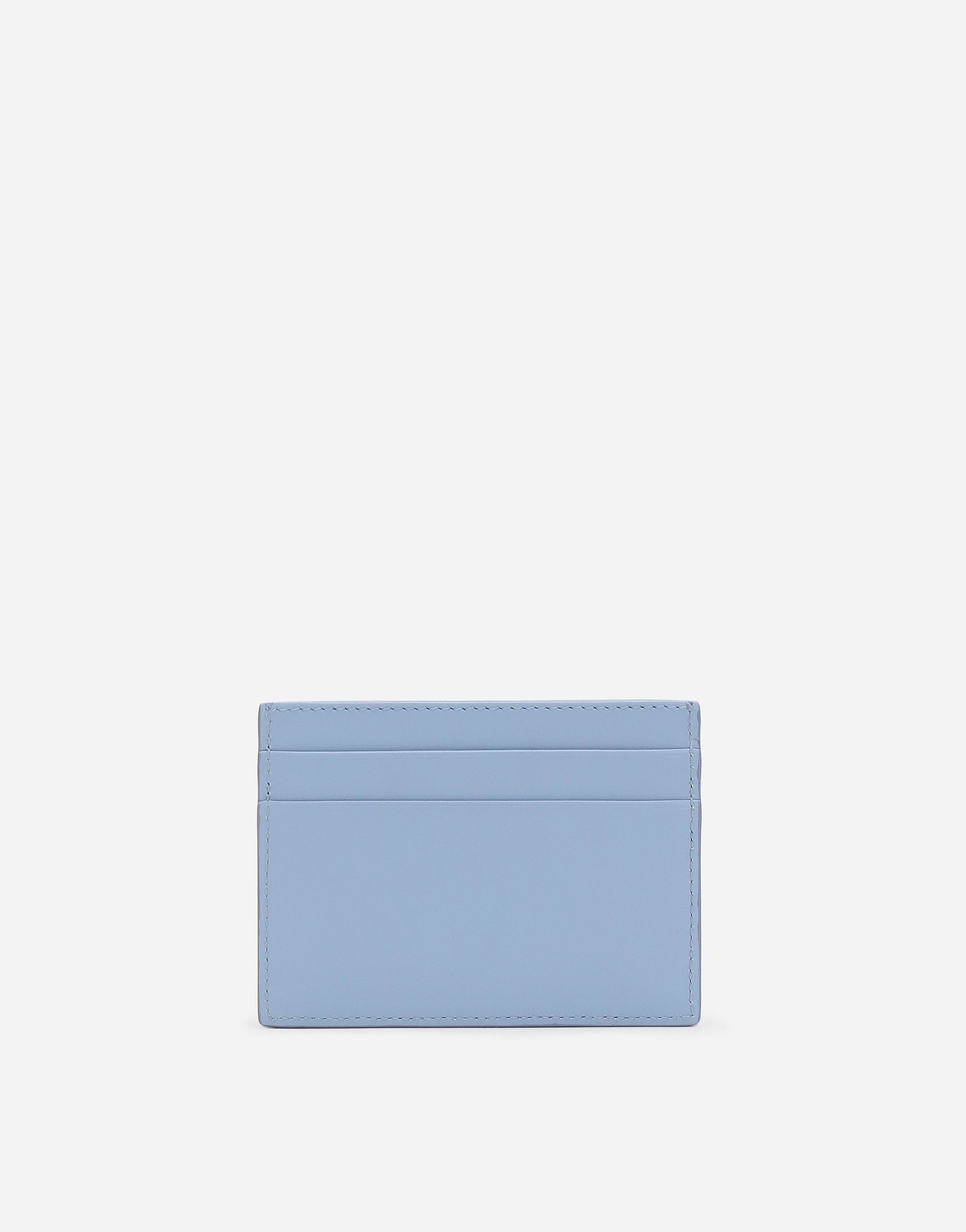 Dolce & Gabbana Logo Detail Leather Card Holder In Light Blue