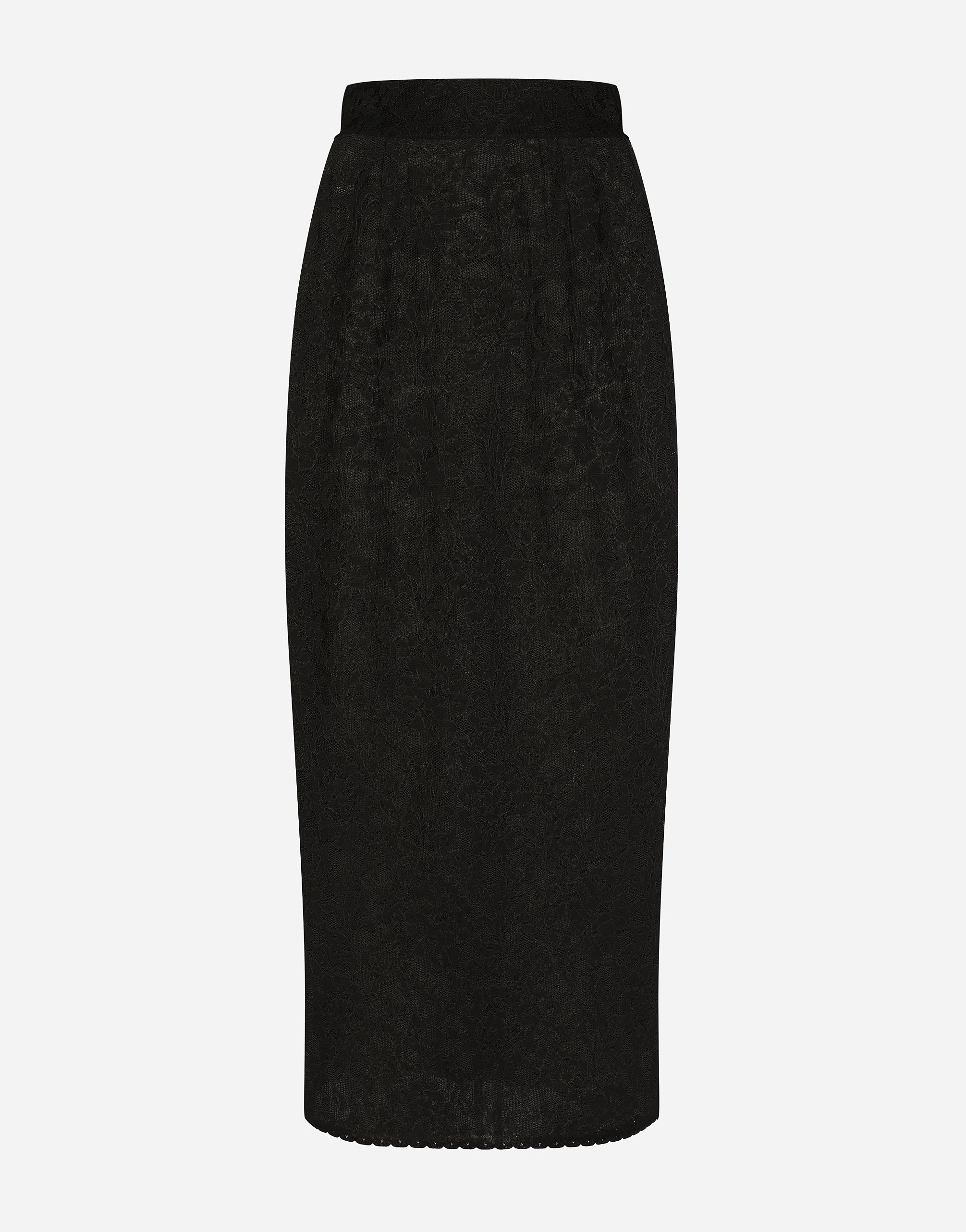 Dolce & Gabbana Lace-stitch Calf-length Skirt - Woman Skirts Black Lace