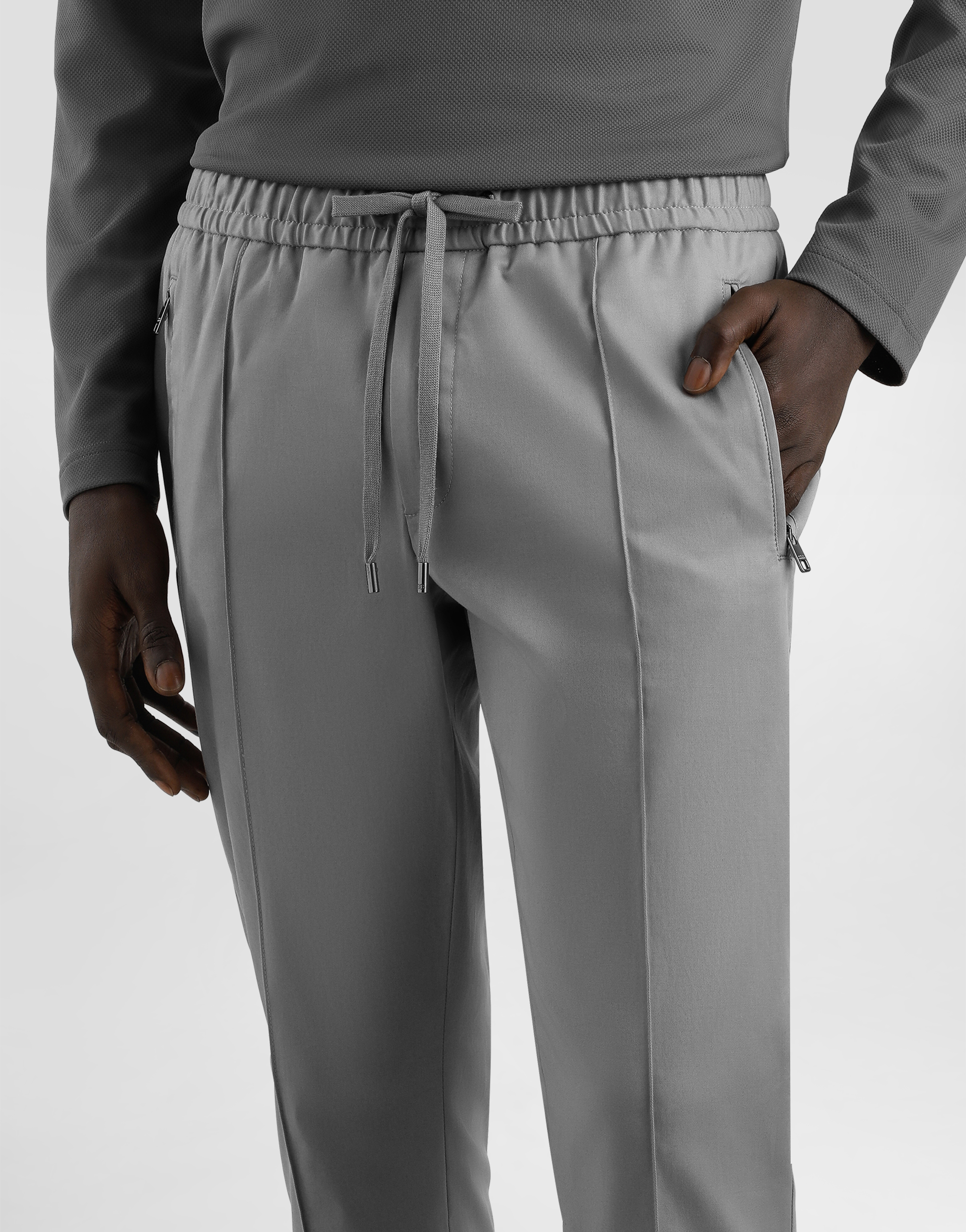 Cotton gabardine jogging trousers