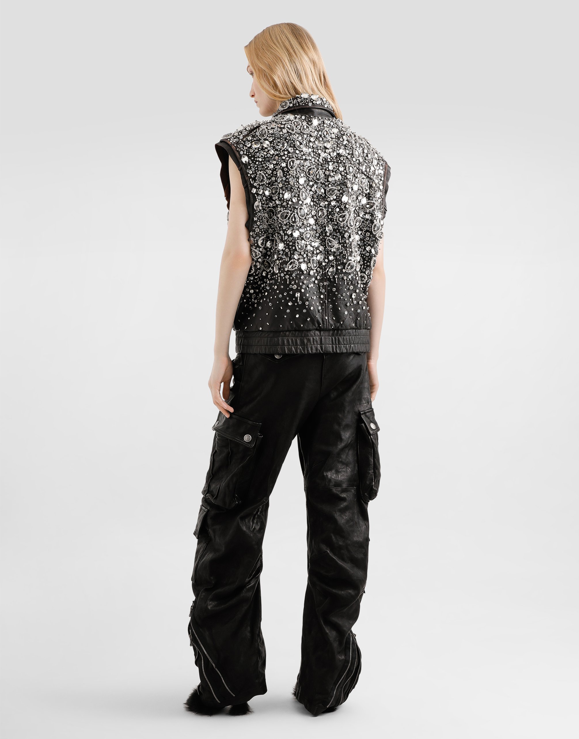 Leather cargo pants