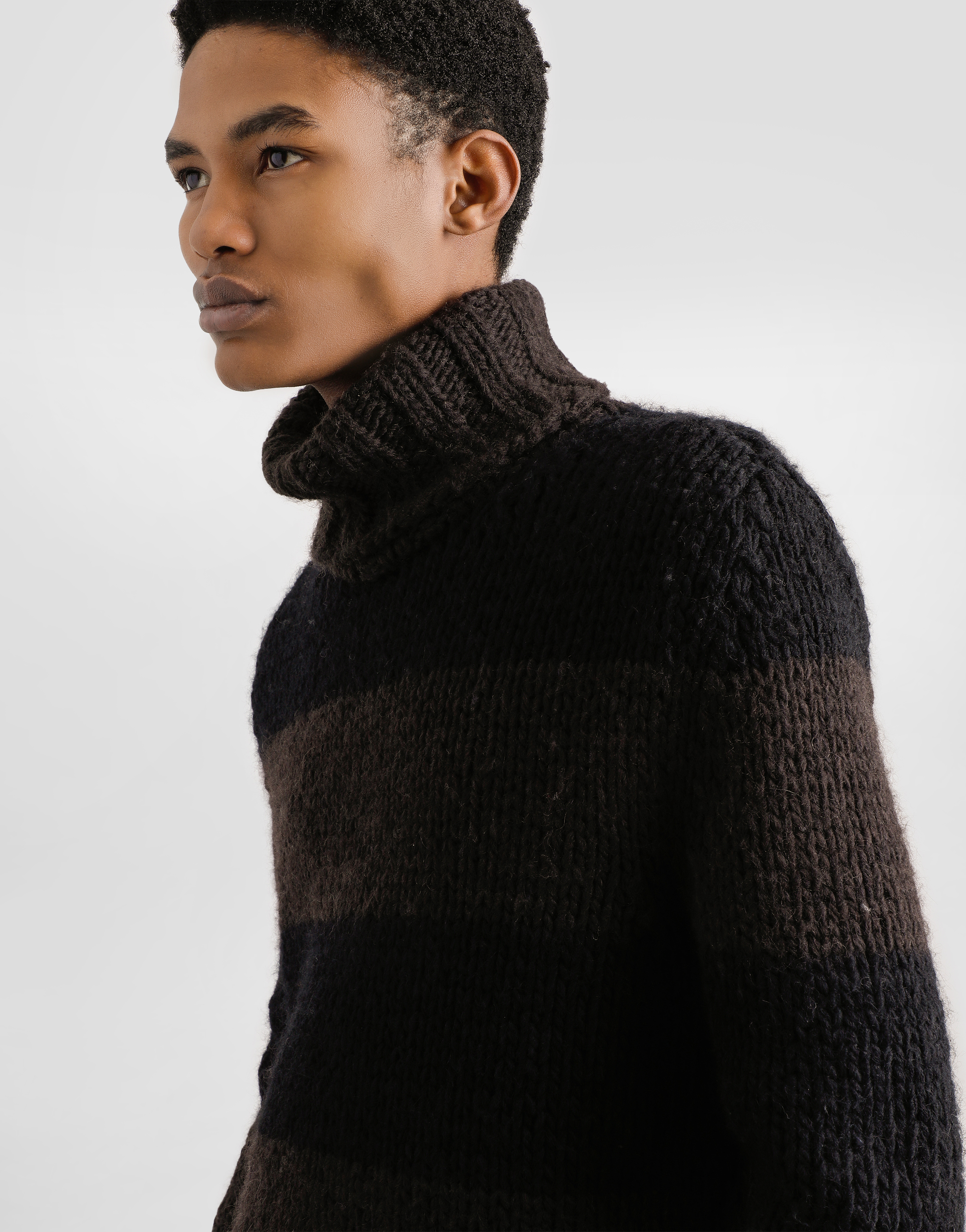 Dolce & Gabbana Striped Turtleneck Sweater In Multi