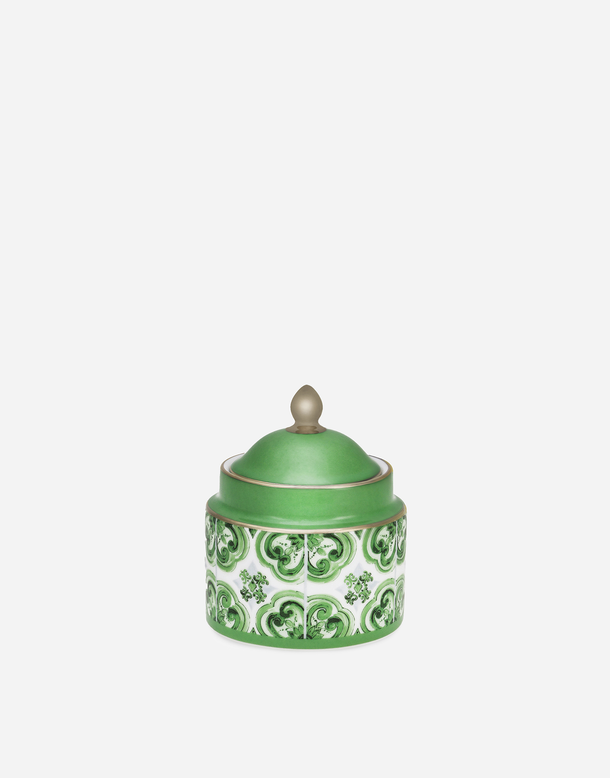 Dolce & Gabbana - Verde Maiolica Sugar Bowl With Cover - Green In Multicolor