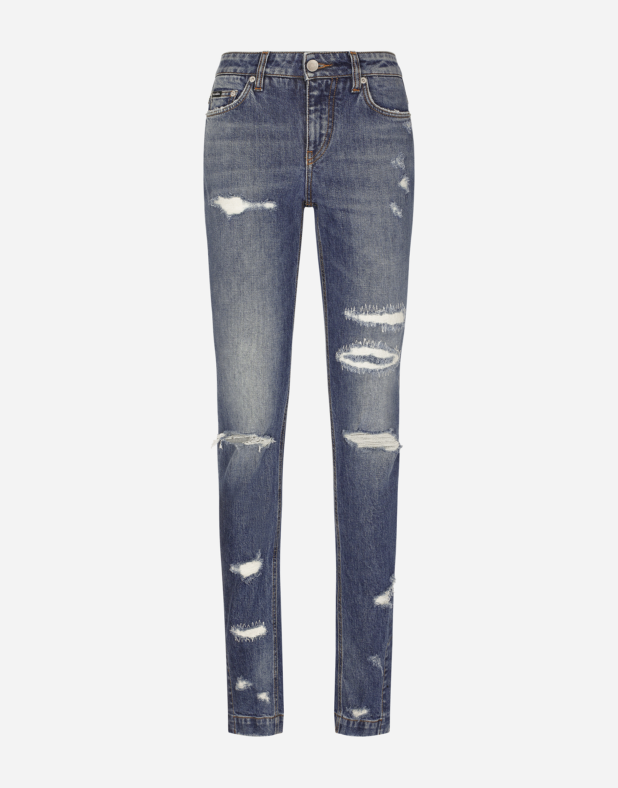 Dolce & Gabbana Girly Jeans With Ripped Details In Multicolor