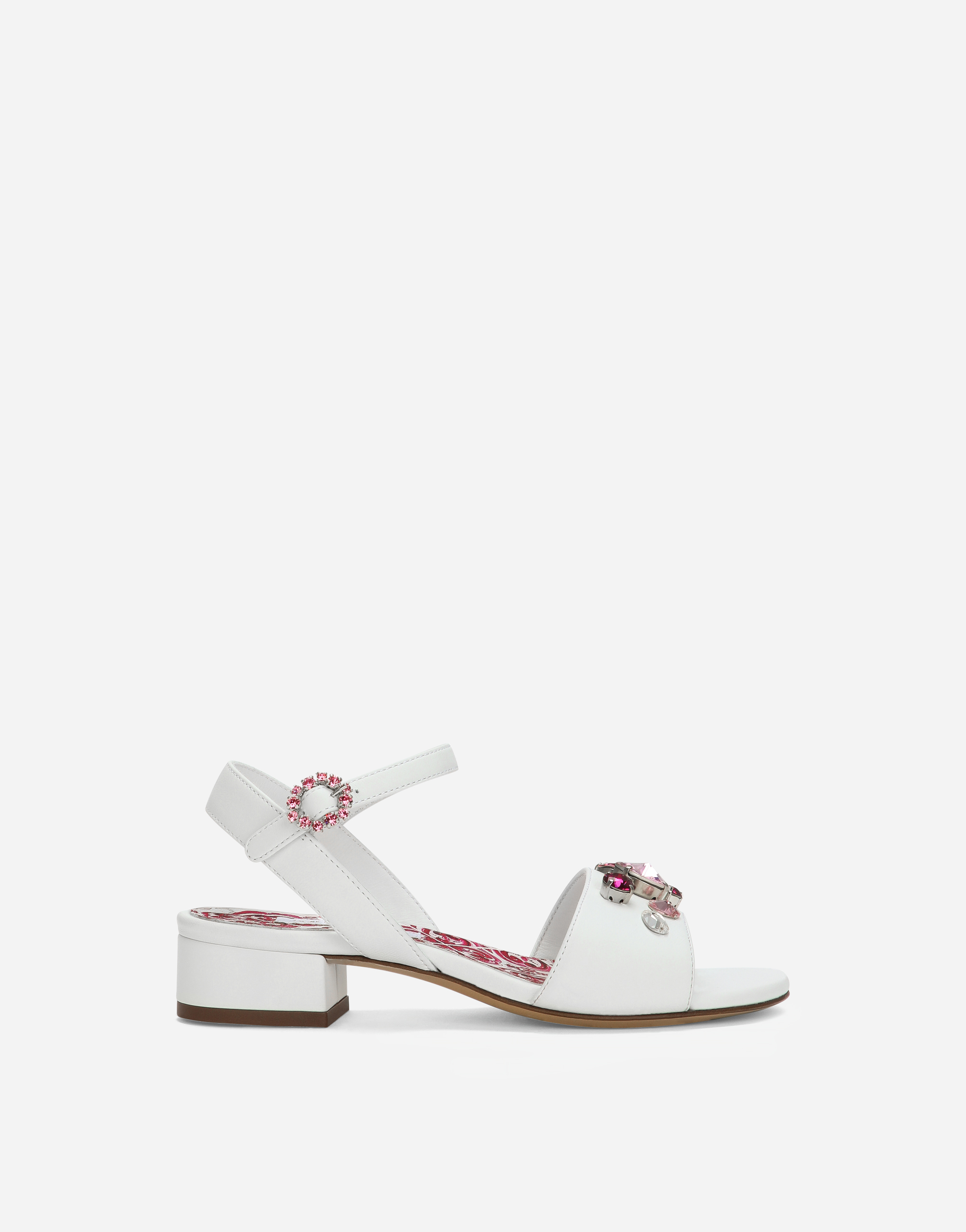 DOLCE & GABBANA NAPPA LEATHER SANDALS WITH EMBROIDERY
