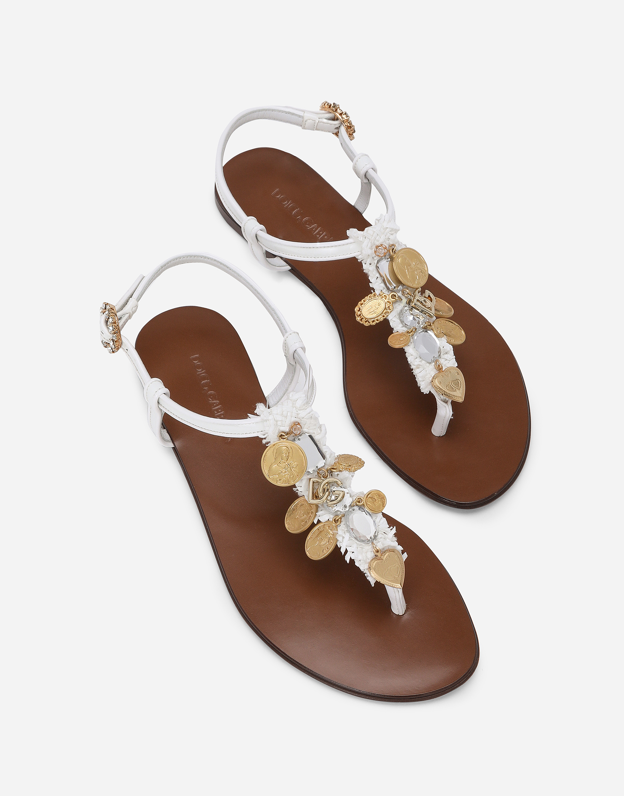 Dolce & Gabbana Flip Flops In Bianco