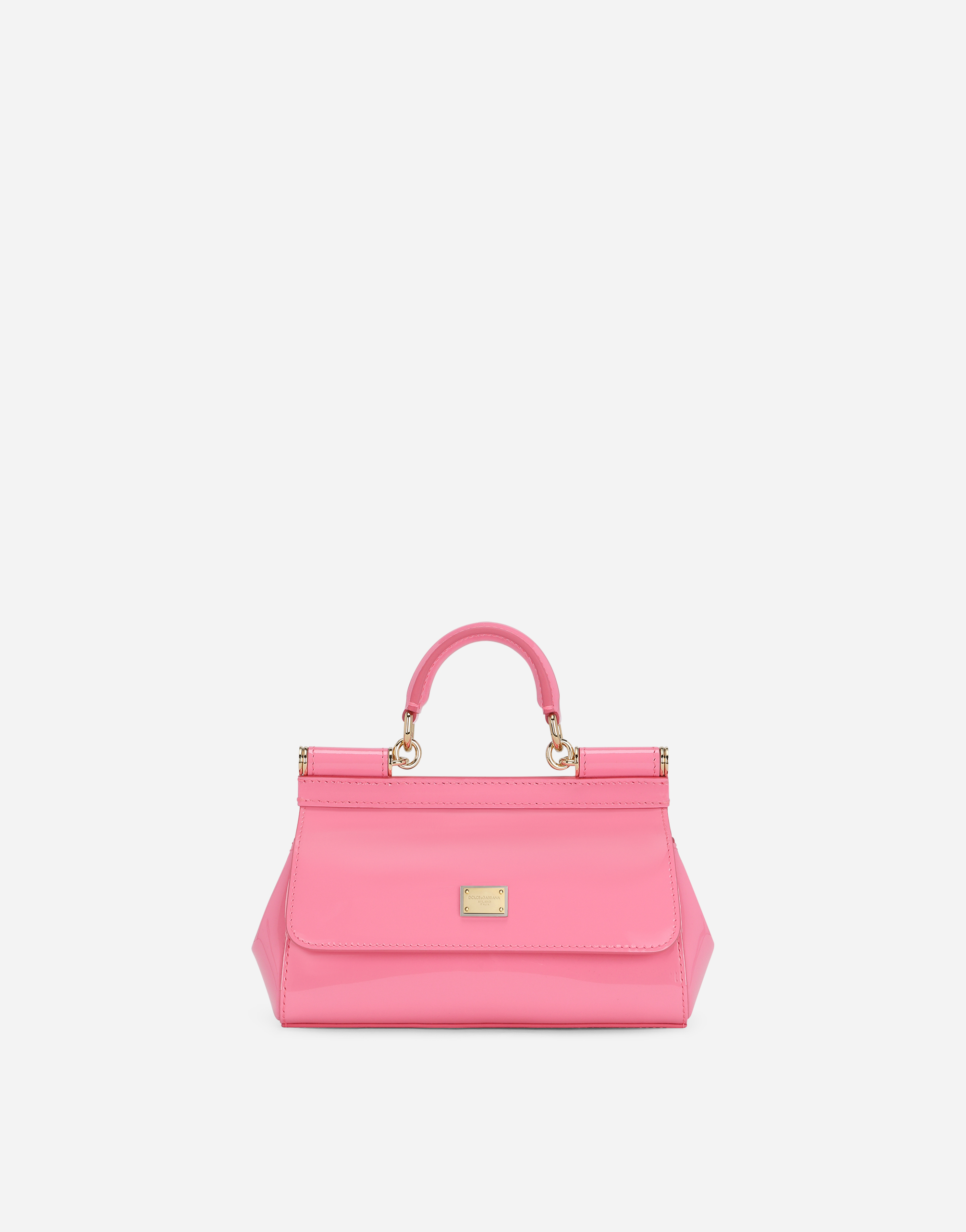 Dolce & Gabbana Small Patent Leather Sicily Bag In Pink