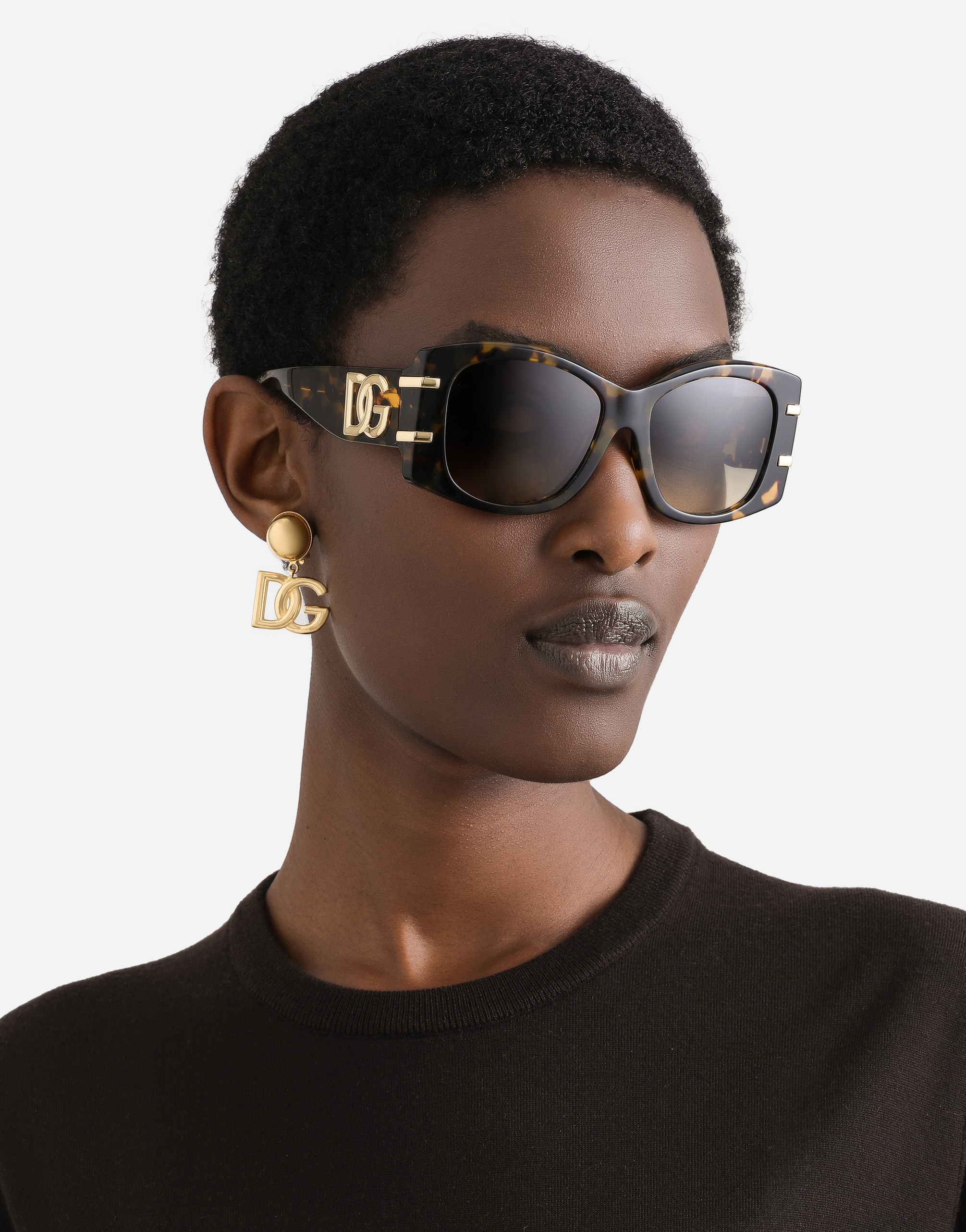 Dolce & Gabbana Dg Griffe Sunglasses In Yellow Havana