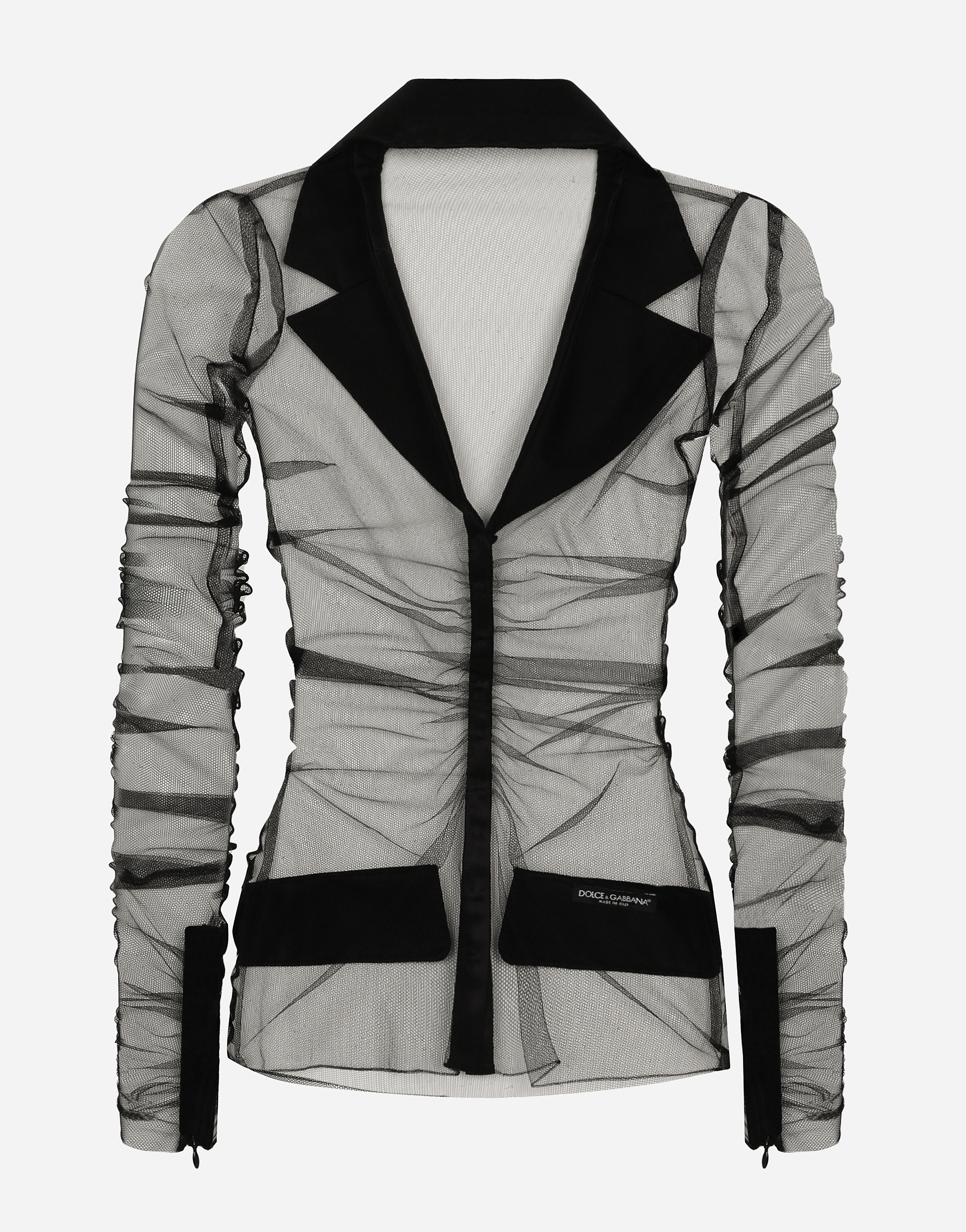 Tulle jacket with satin details
