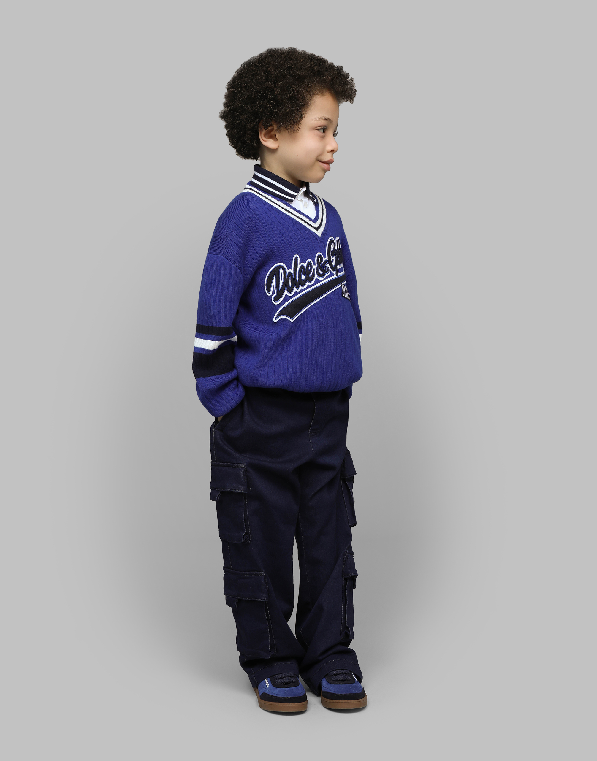 Poplin polo-shirt with Dolce&Gabbana logo