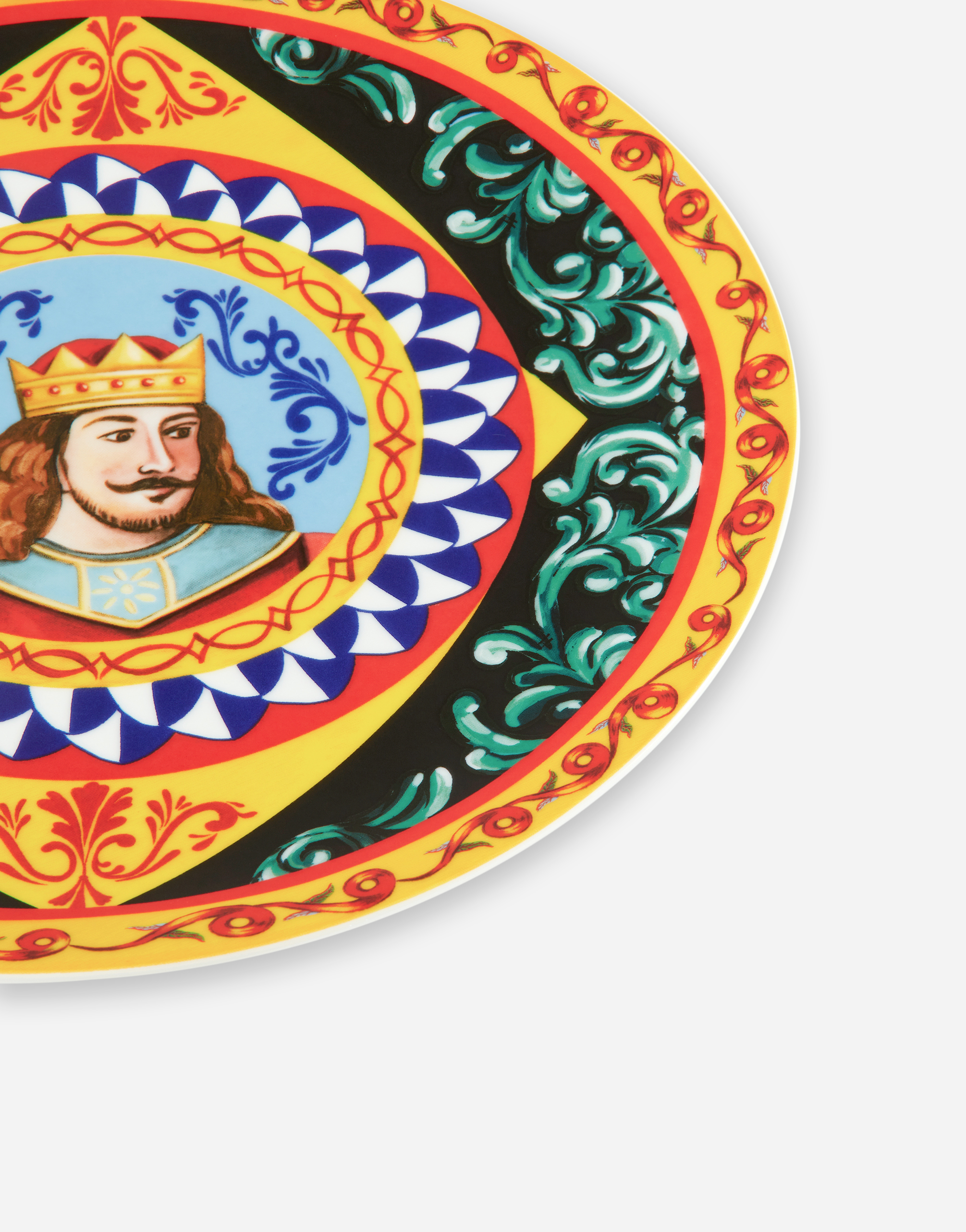 Dolce & Gabbana Knight-print Charger Plate In Multicolor