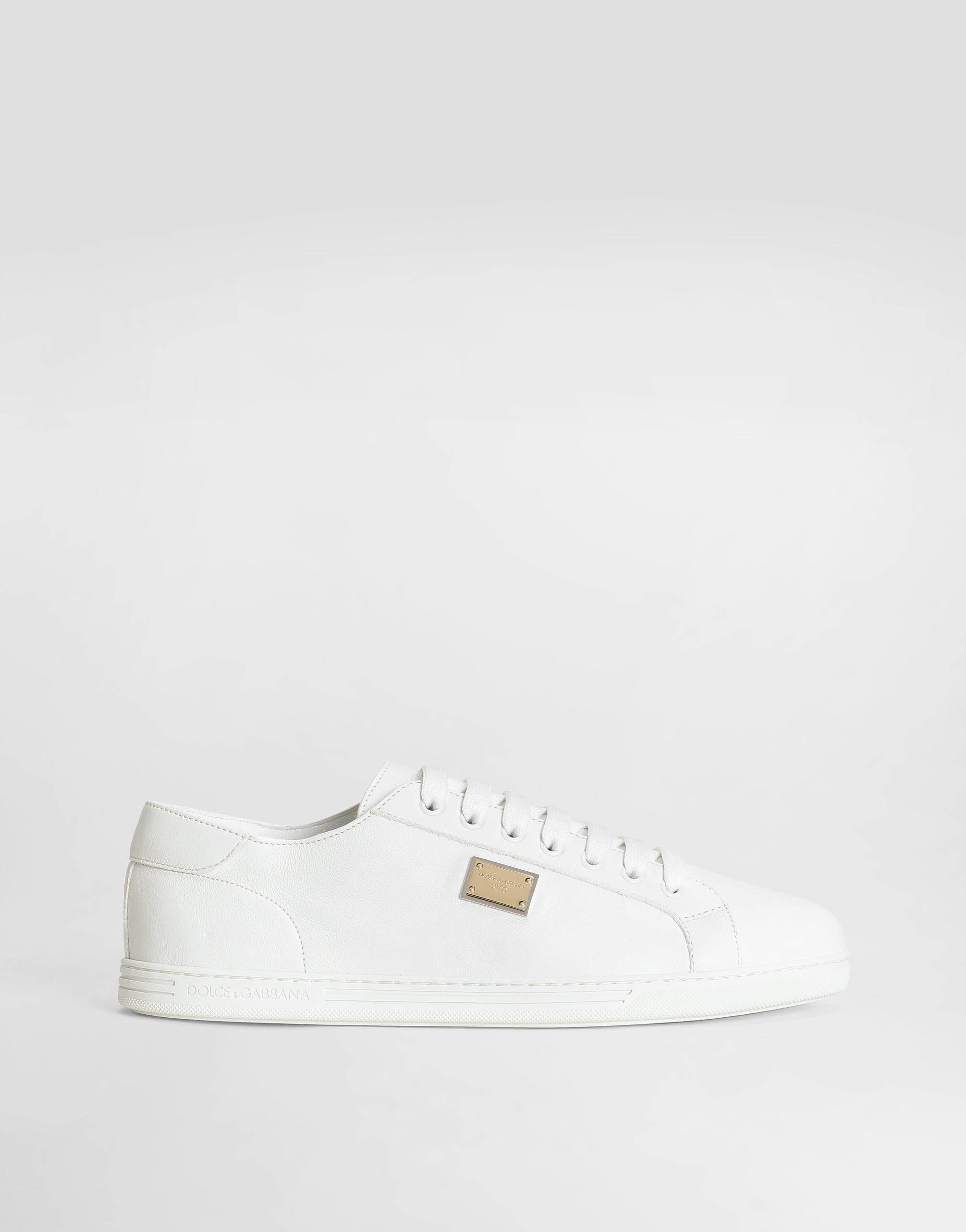Dolce & Gabbana Saint Tropez Calfskin Sneakers - Man Sneakers White Leather