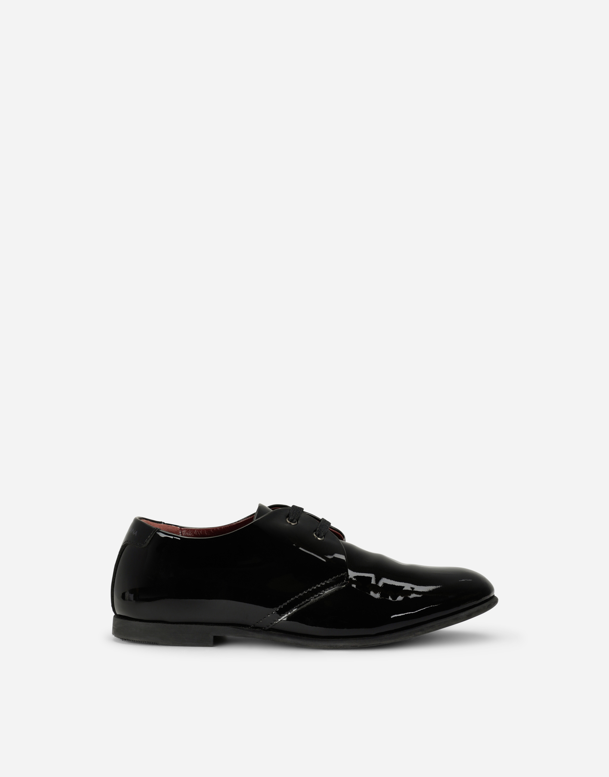 Dolce & Gabbana Patent Leather Derby Shoes - Man Shoes (24-38) Black Leather