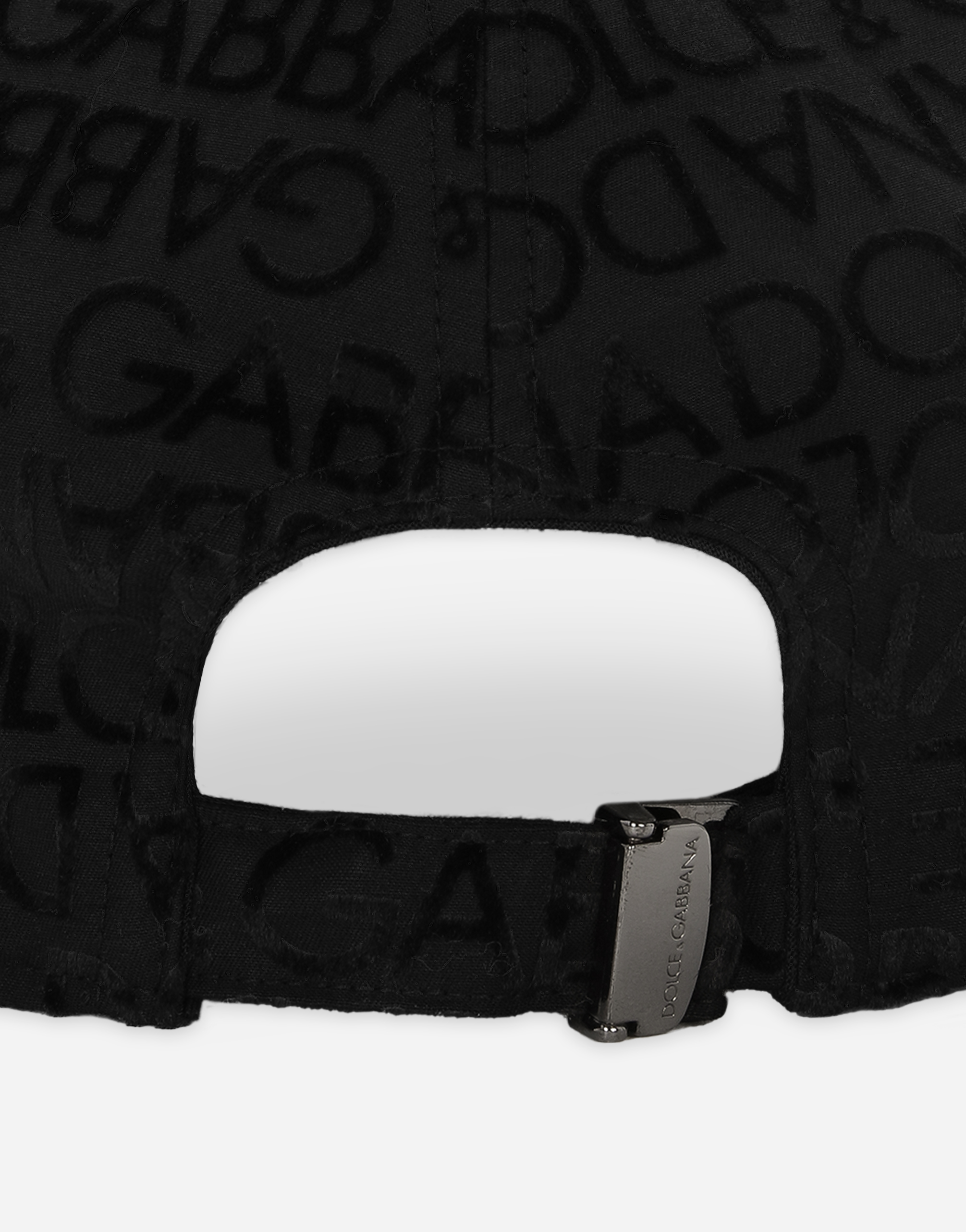 DOLCE & GABBANA COTTON BASEBALL CAP WITH FLOCKED LOGO