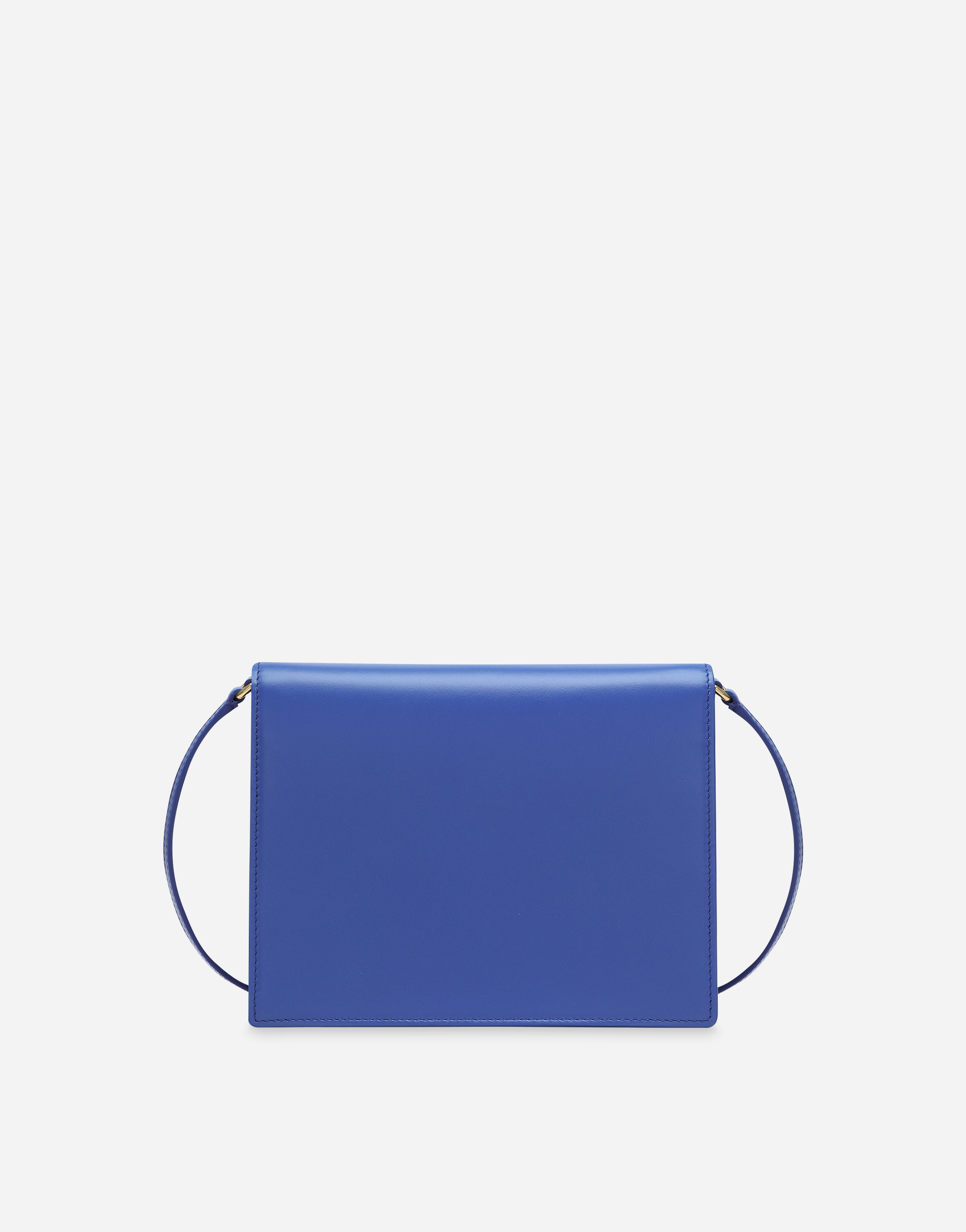 Shop Dolce & Gabbana Calfskin Dg Logo Crossbody Bag In Blue
