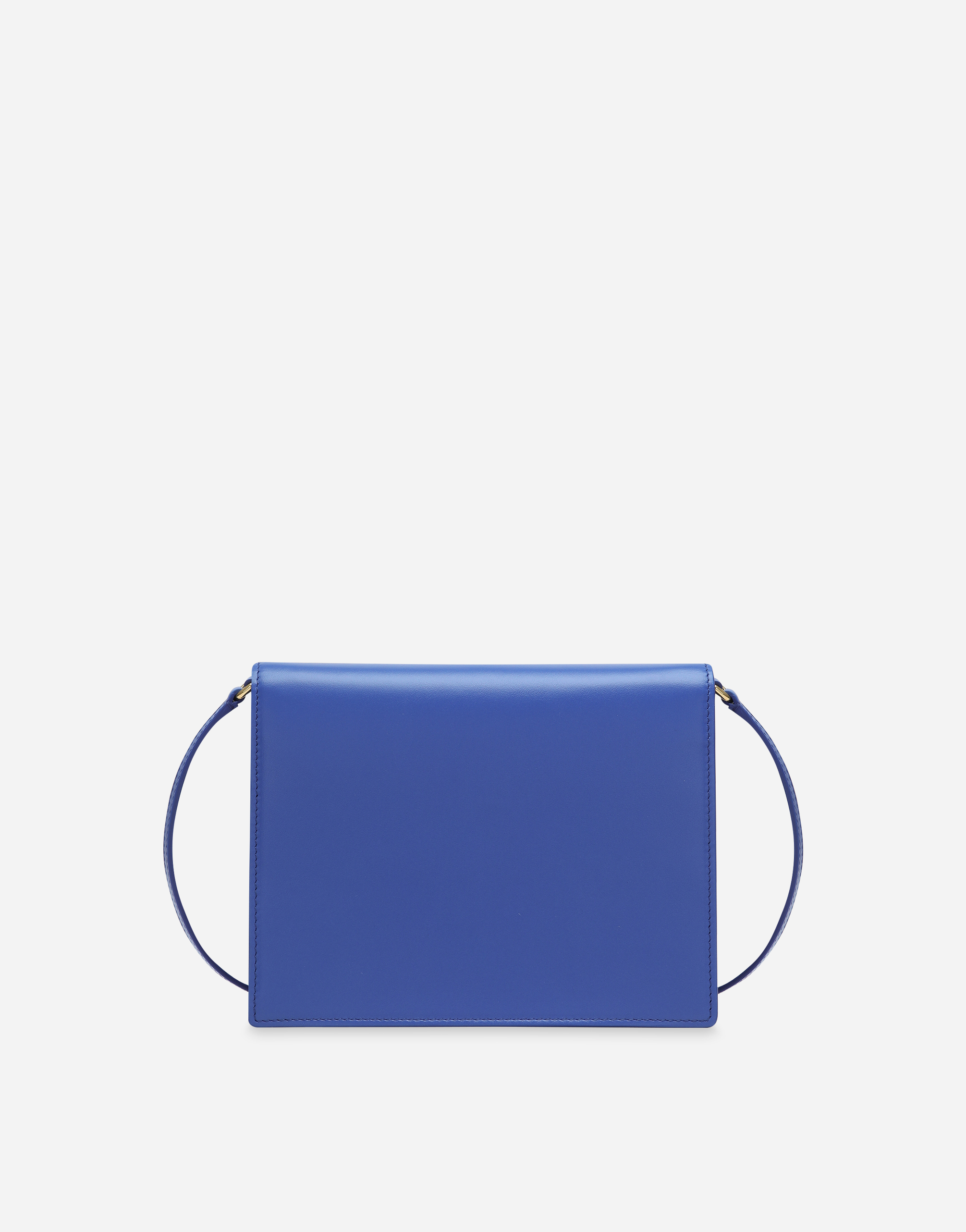 Dolce & Gabbana Calfskin Dg Logo Crossbody Bag In Blue