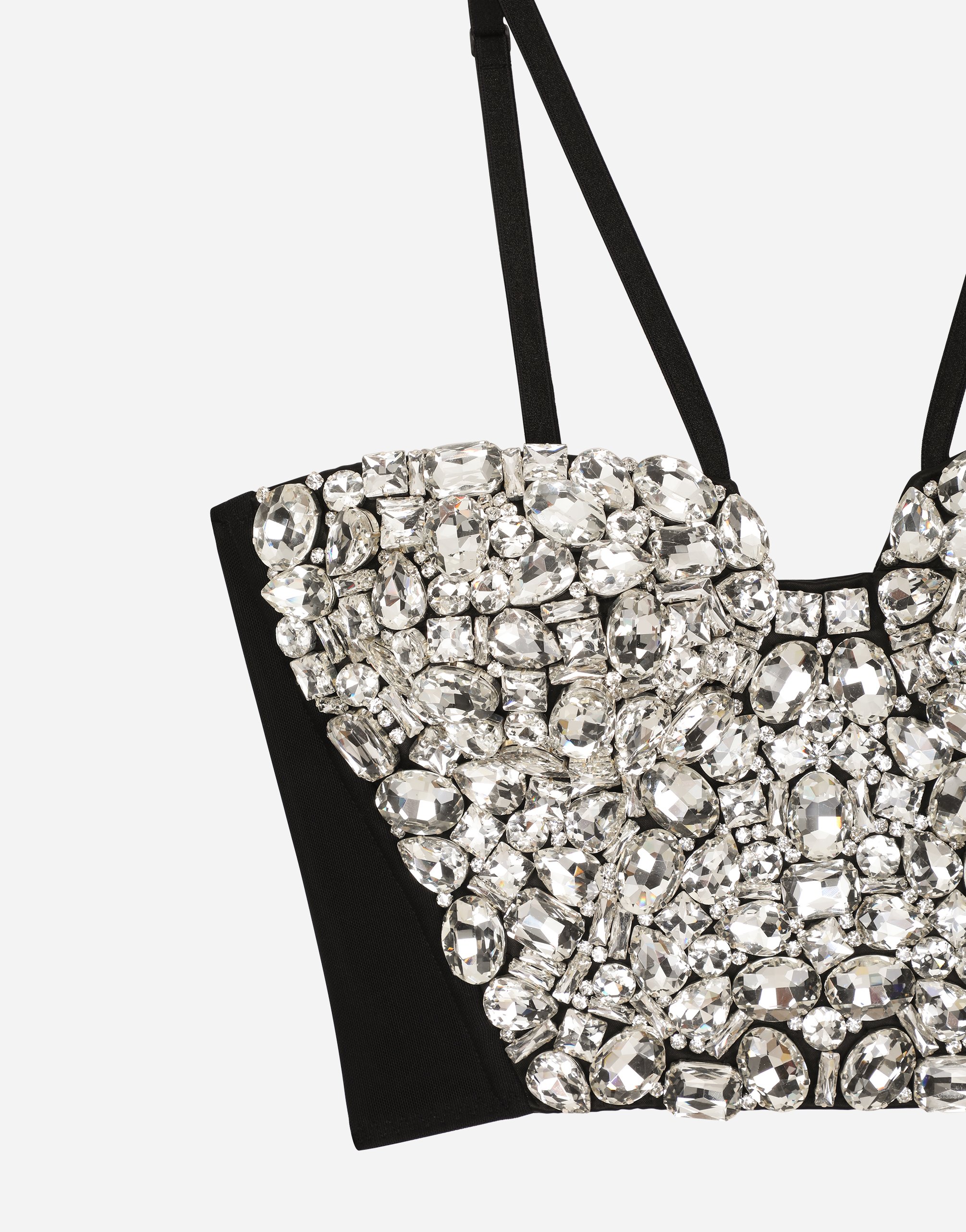 Corset top with rhinestone embellishment