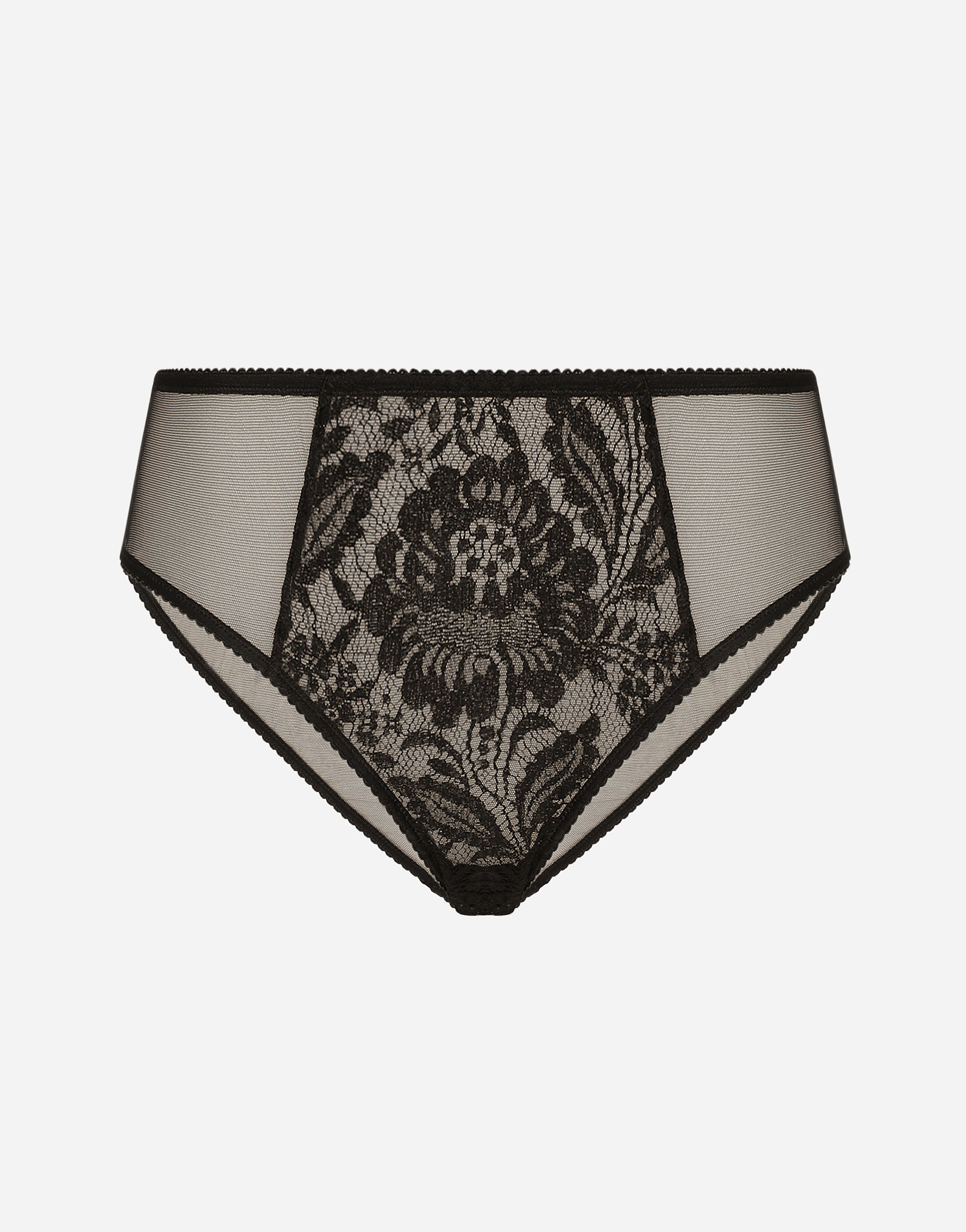 Dolce & Gabbana Floral-lace Virgin Wool Briefs In ブラック