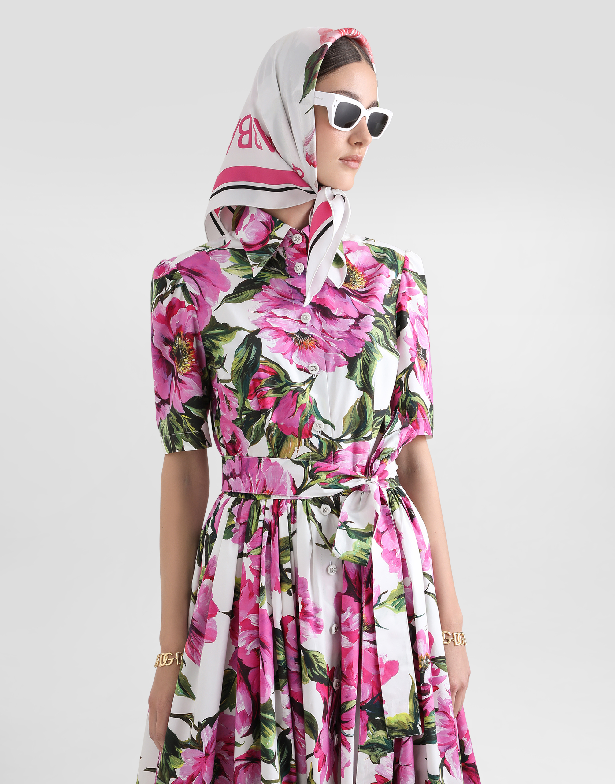 Dolce & Gabbana Floral Shirt Dress In Print