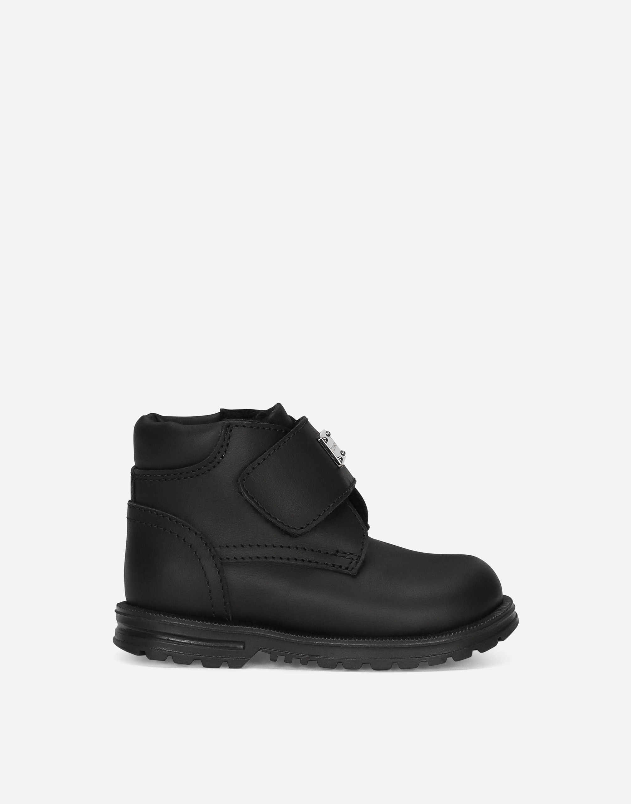 Dolce & Gabbana Calfskin Ankle Boots - Man Shoes (24-38) Black Leather