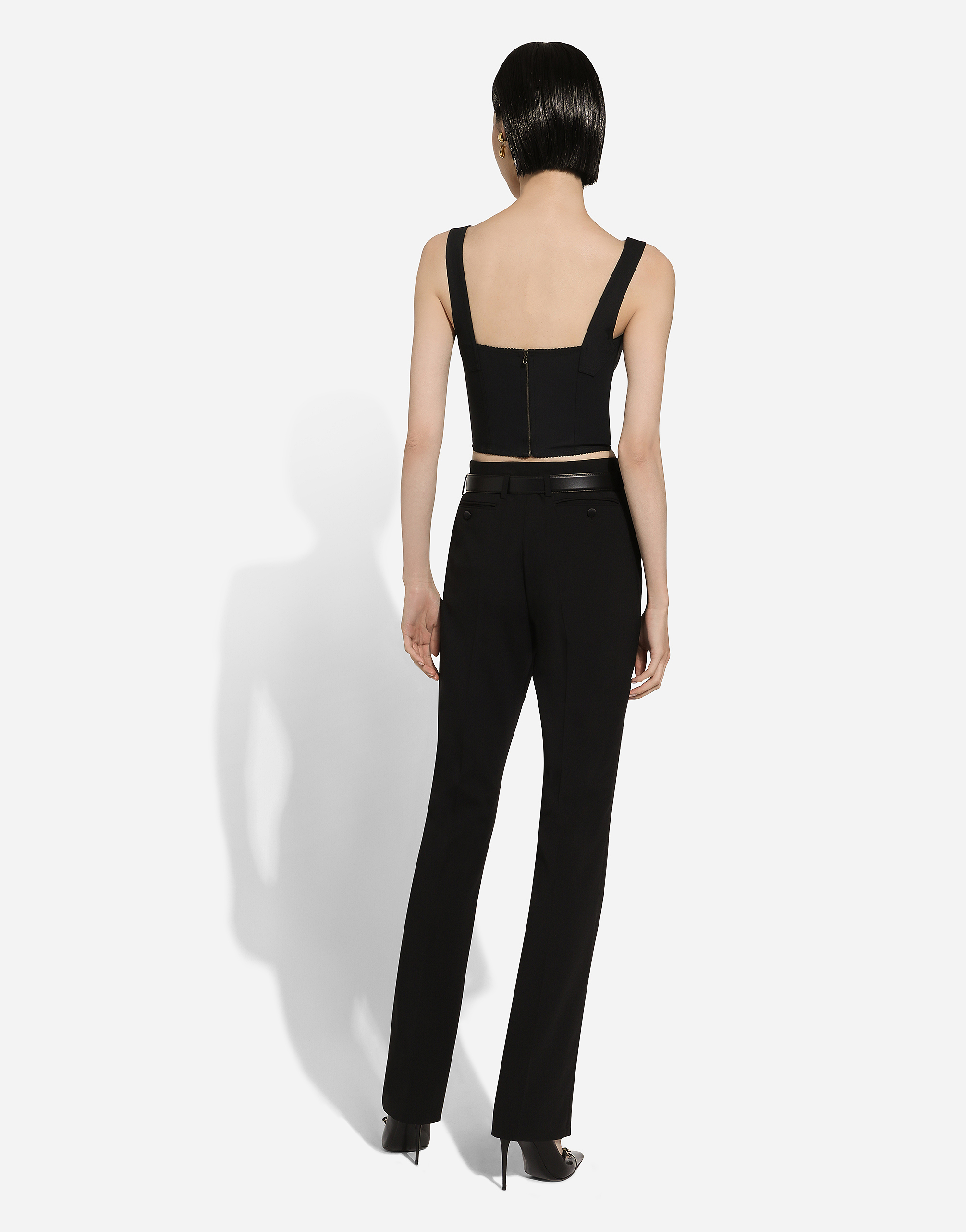 Shop Dolce & Gabbana Cady Pants In Black