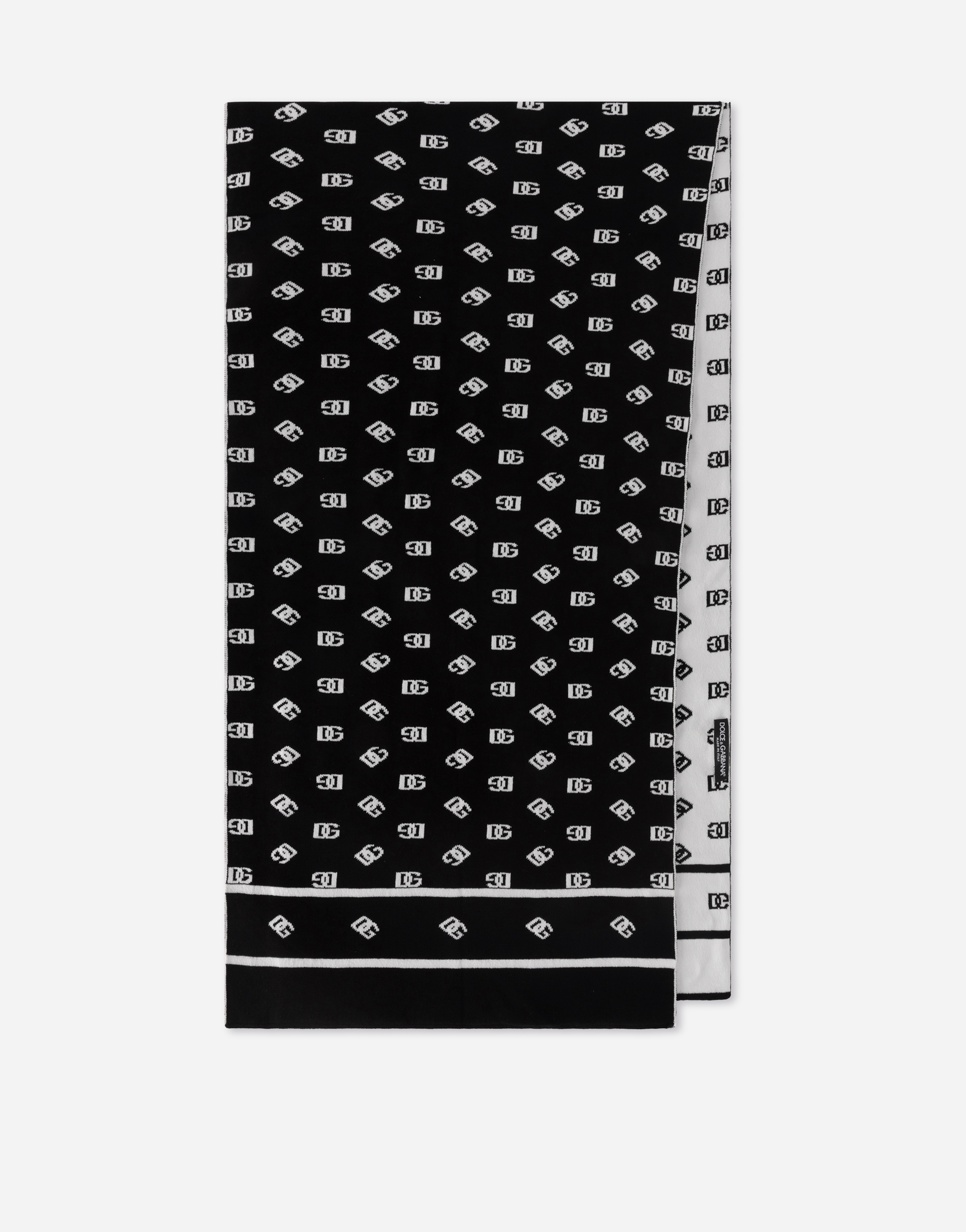 DOLCE & GABBANA JACQUARD KNIT SCARF WITH DG MONOGRAM