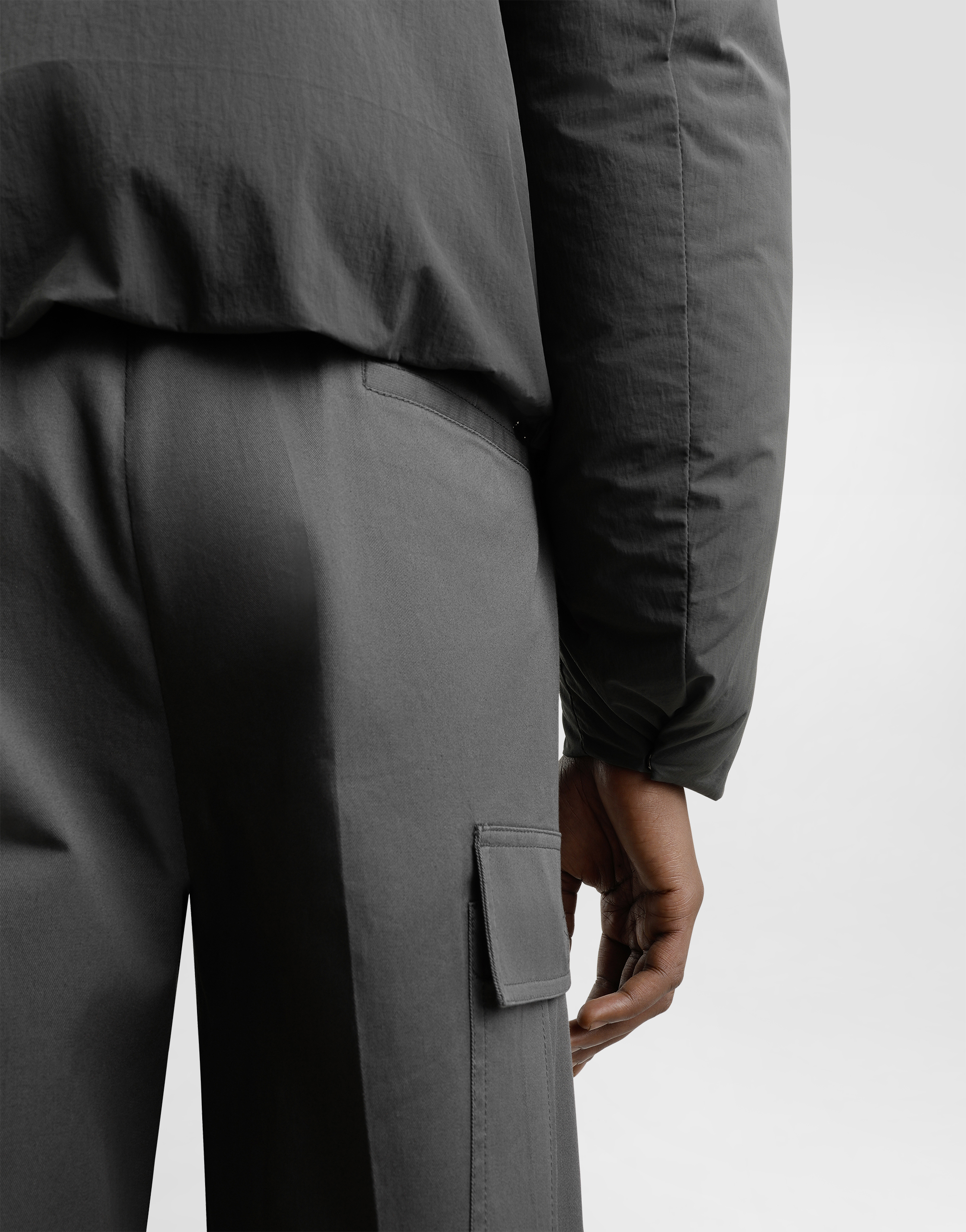 DOLCE & GABBANA PADDED TECHNICAL FABRIC JACKET WITH A HIGH NECK AND TAG