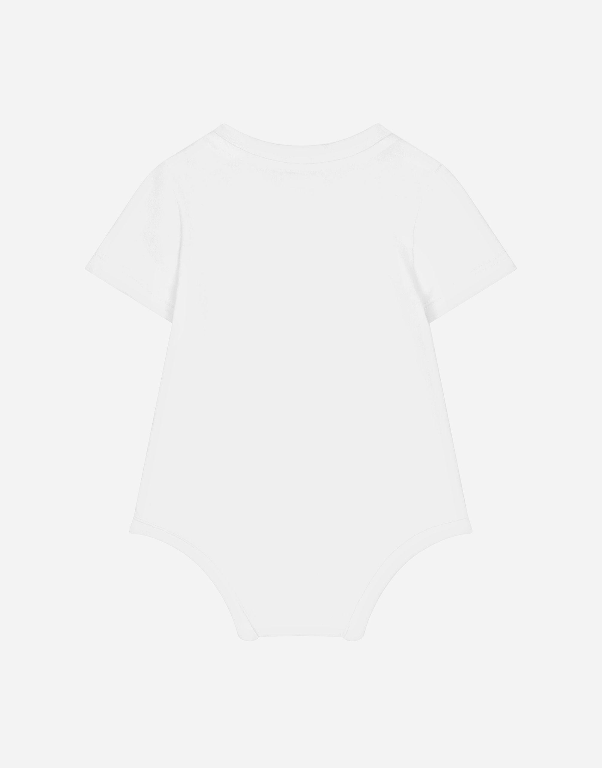 DOLCE & GABBANA 2-BABYGROW GIFT SET IN MAJOLICA-PRINT JERSEY