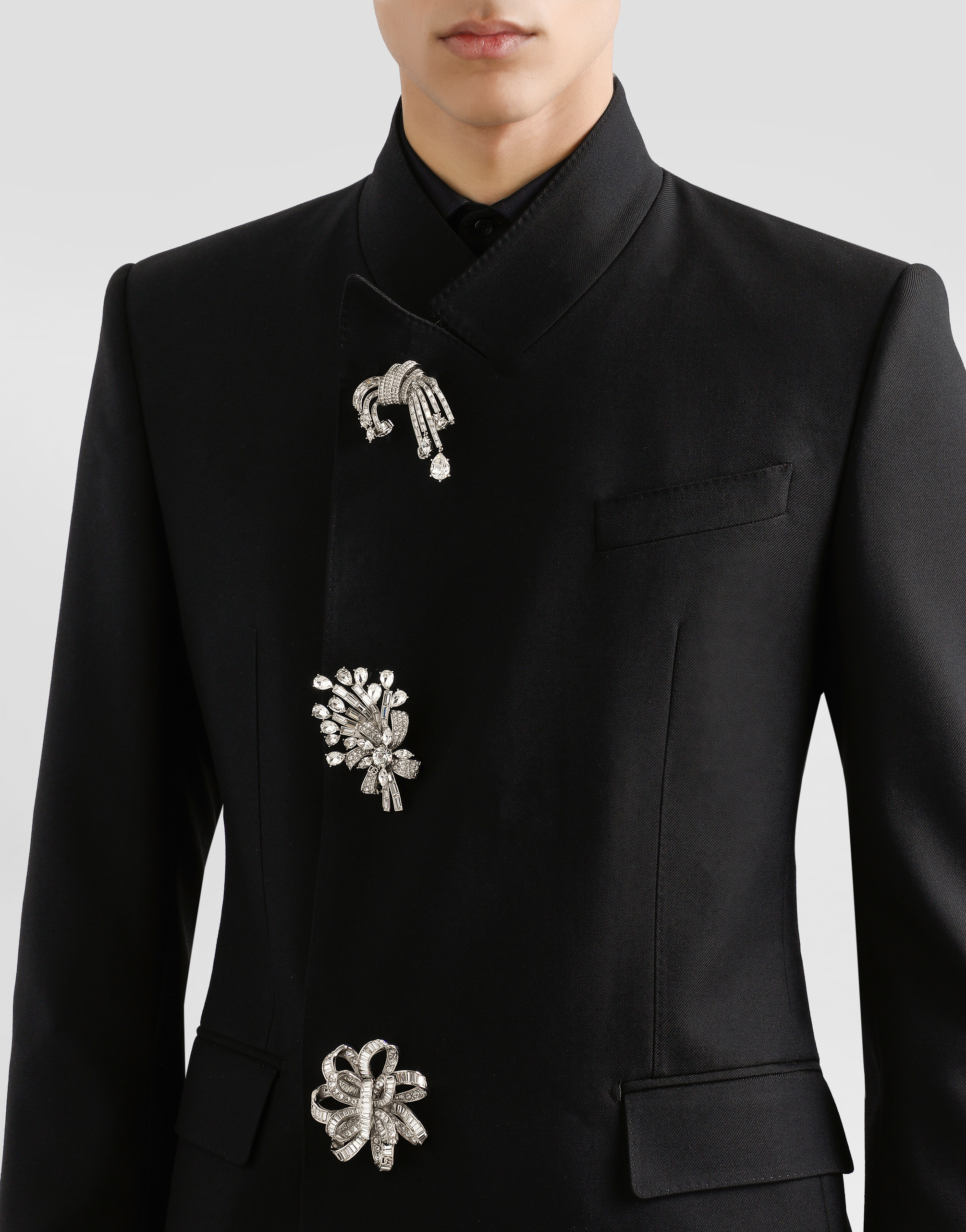 Double-breasted jacket inwool gabardine