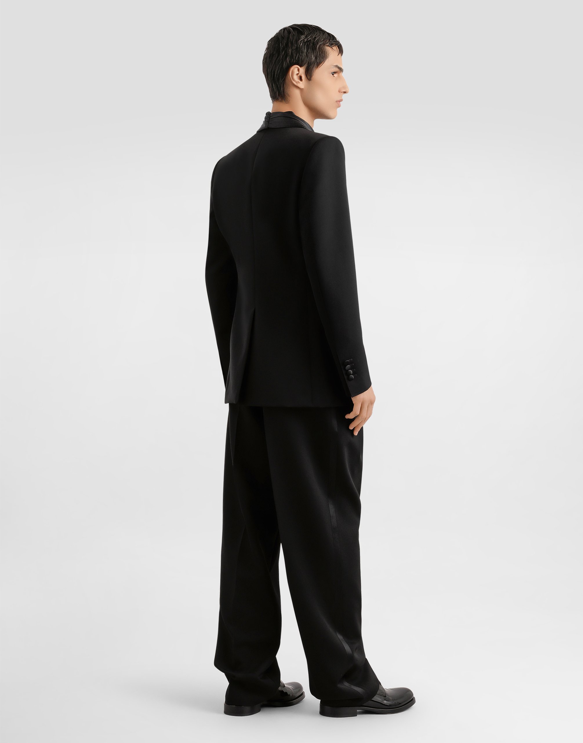 Dolce & Gabbana Single-breasted Jacket Inwool Gabardine In Black