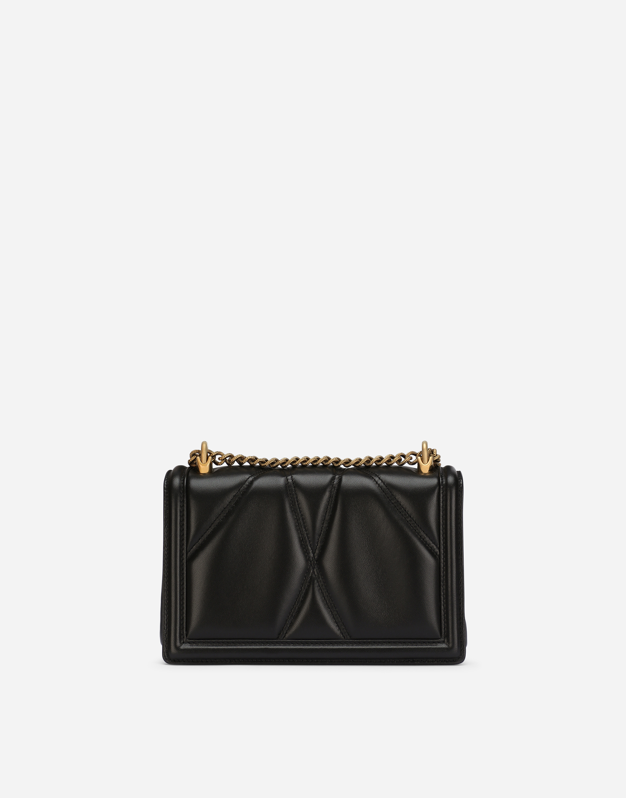 Dolce & Gabbana Medium Devotion Bag In Quilted Nappa Leather In Black