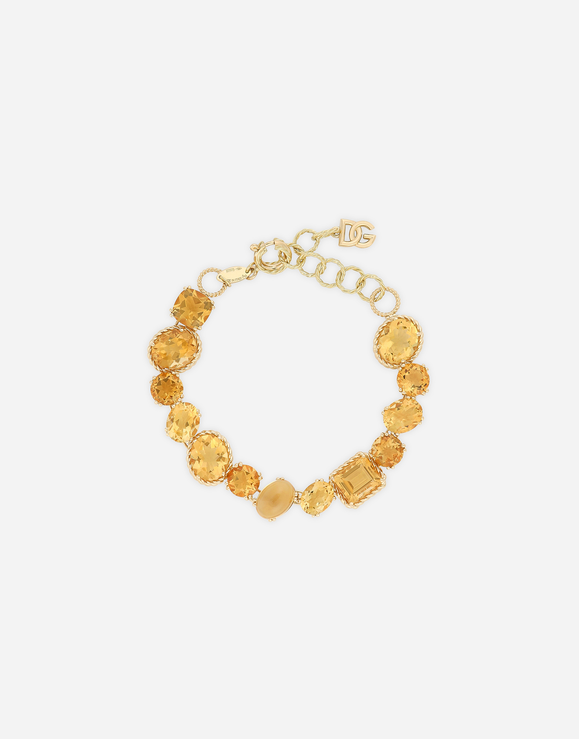 Dolce & Gabbana Anna Bracelet In Yellow Gold 18kt With Citrines