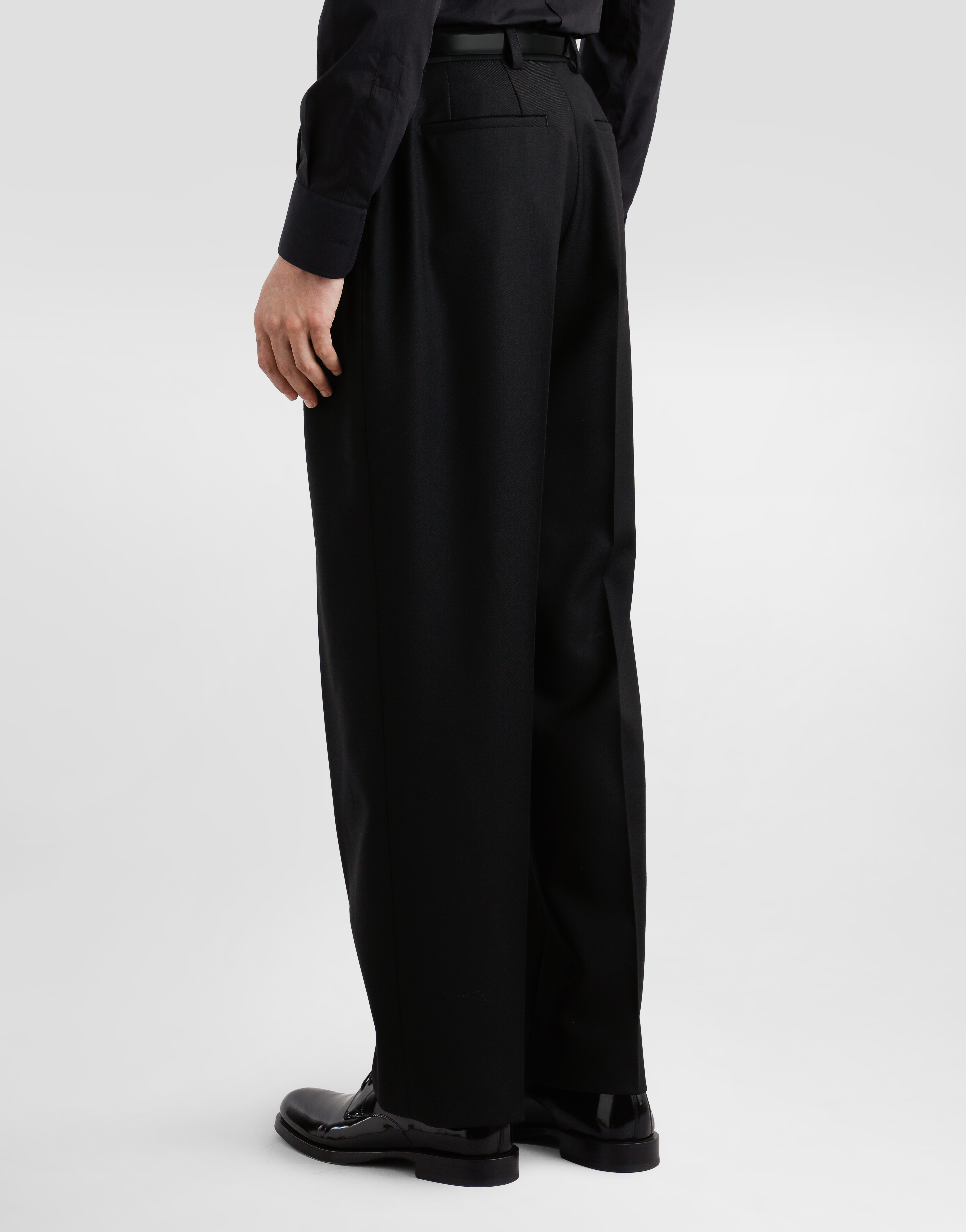 Wool gabardine trousers