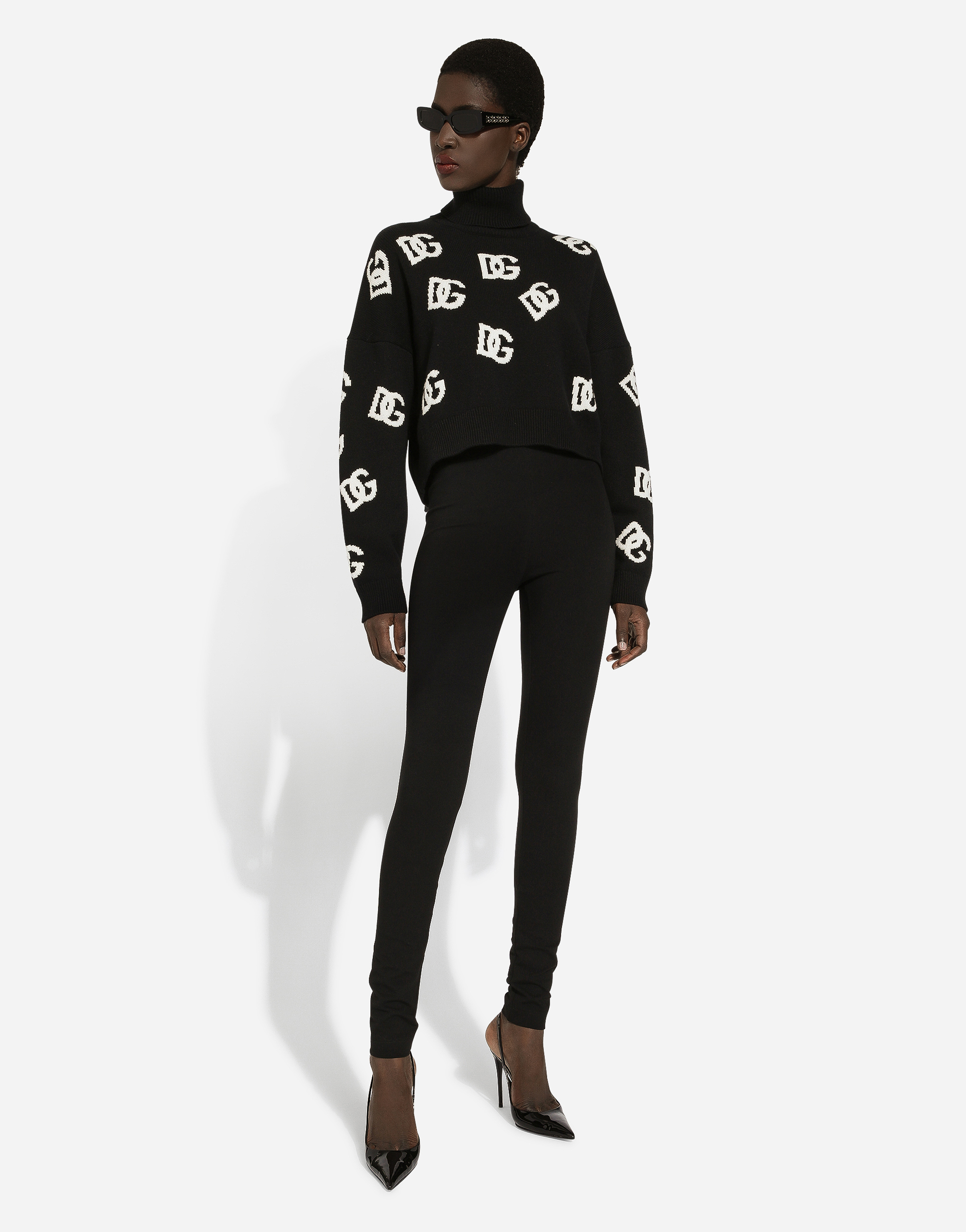Dolce & Gabbana Intarsia-knit Logo Virgin Wool Jumper In プリント