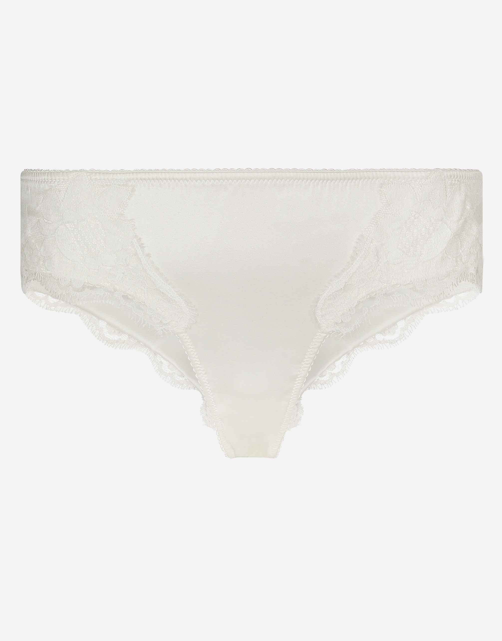 Satin briefs with lace detailing