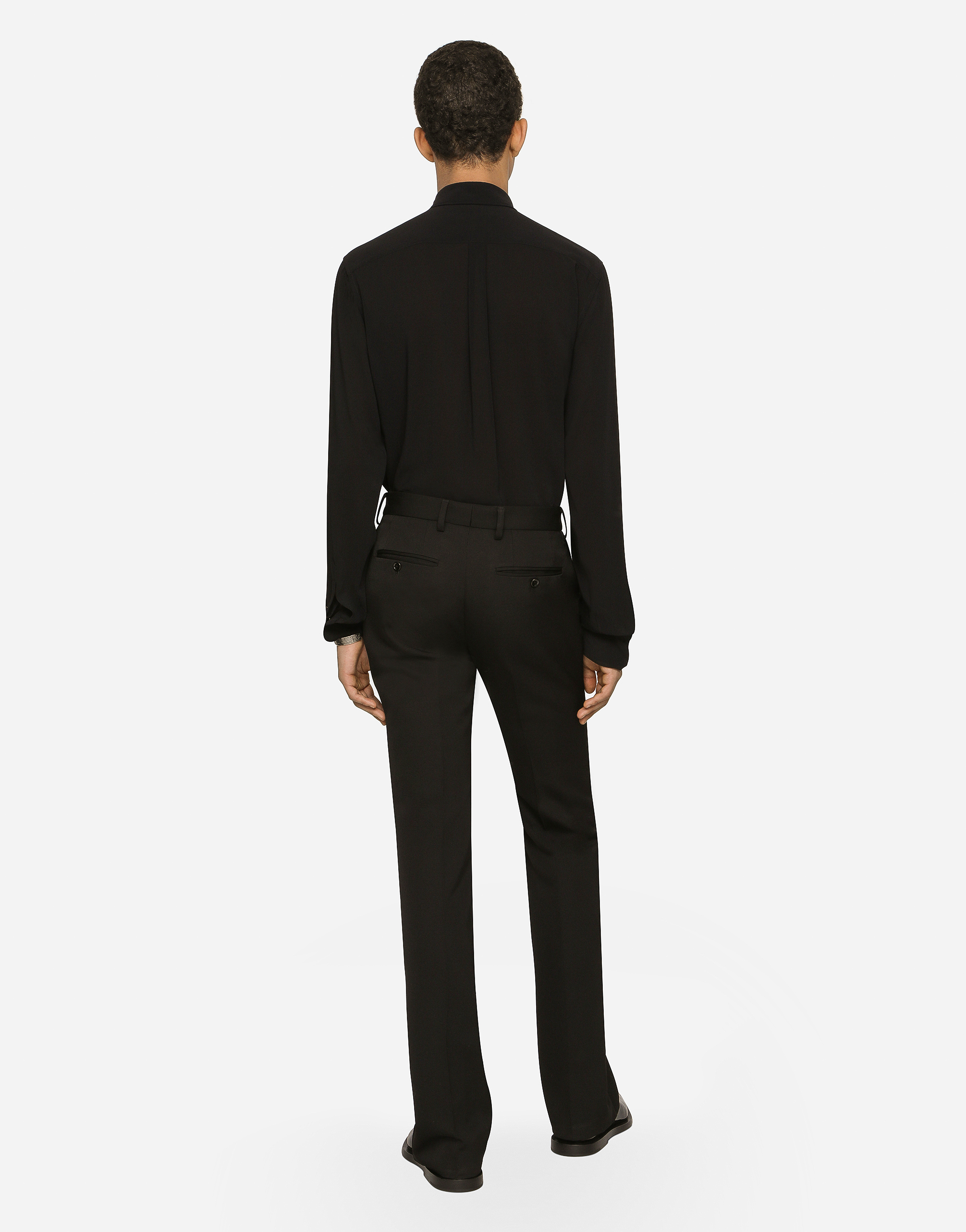 DOLCE & GABBANA MARTINI-FIT STRETCH CHARMEUSE SHIRT