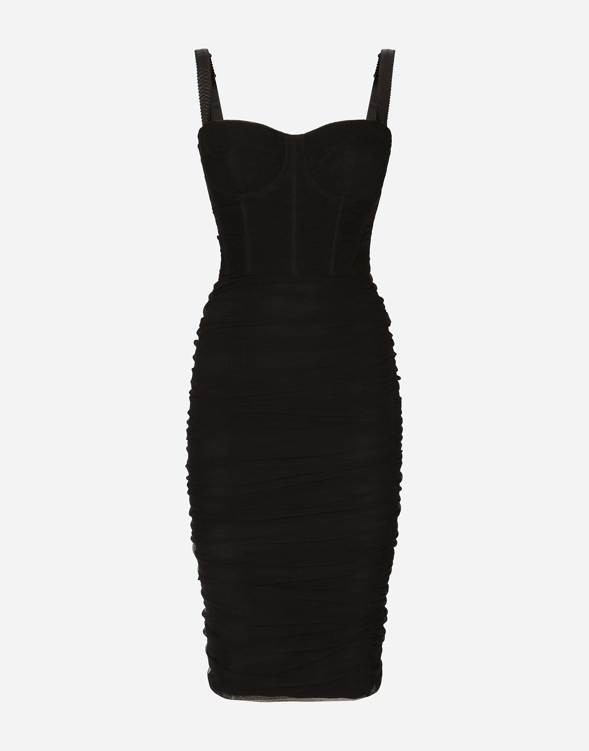 Dolce & Gabbana Corset-style Knee-length Dress In Black