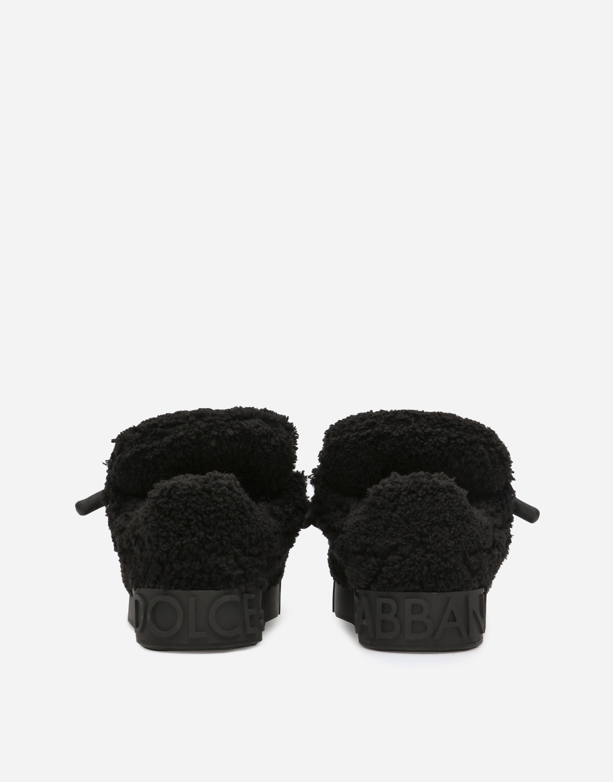 DOLCE & GABBANA FAUX FUR PORTOFINO SNEAKERS