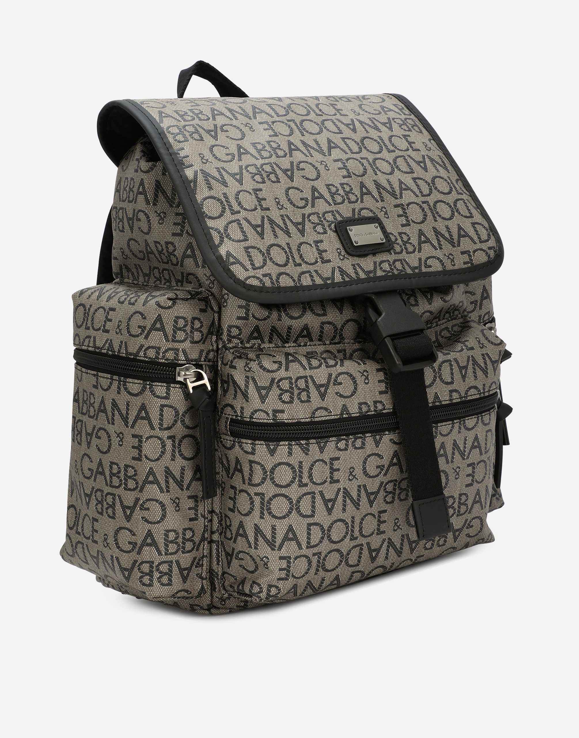 Shop Dolce & Gabbana Coated Nylon Backpack With Logo Print In Multicolor