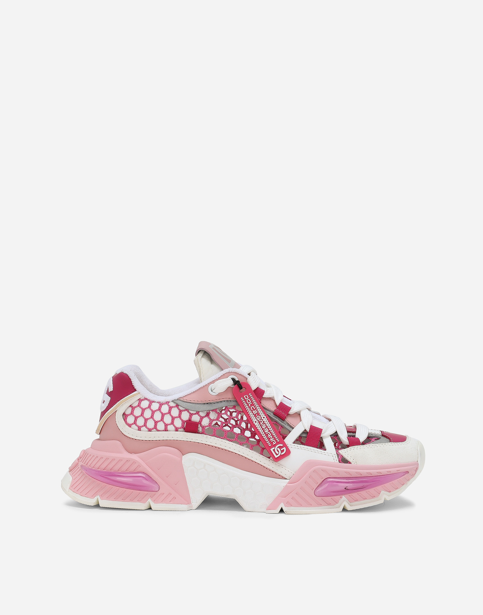 Shop Dolce & Gabbana Mixed-material Airmaster Sneakers In Pink
