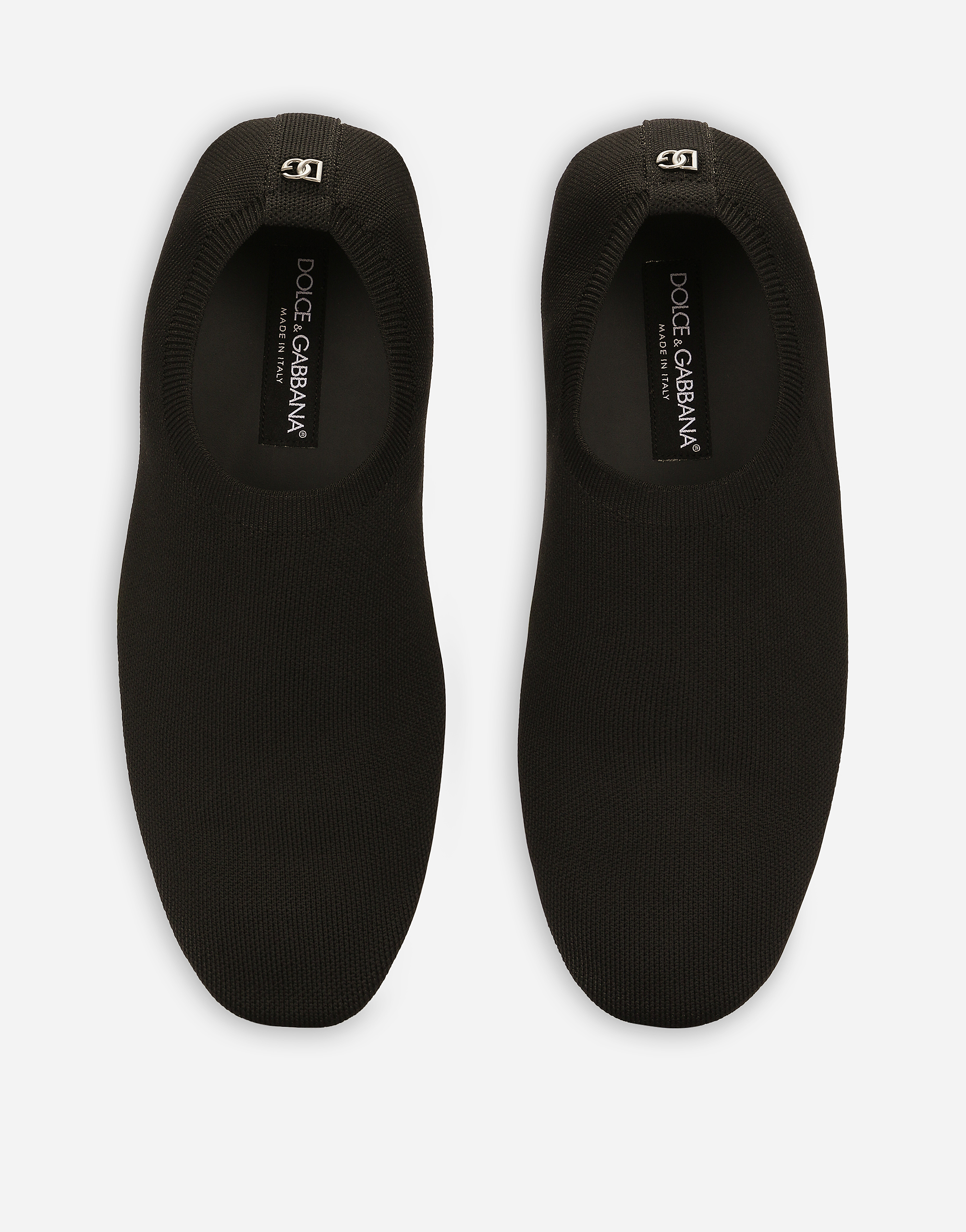 Shop Dolce & Gabbana Stretch Mesh Slippers In Black