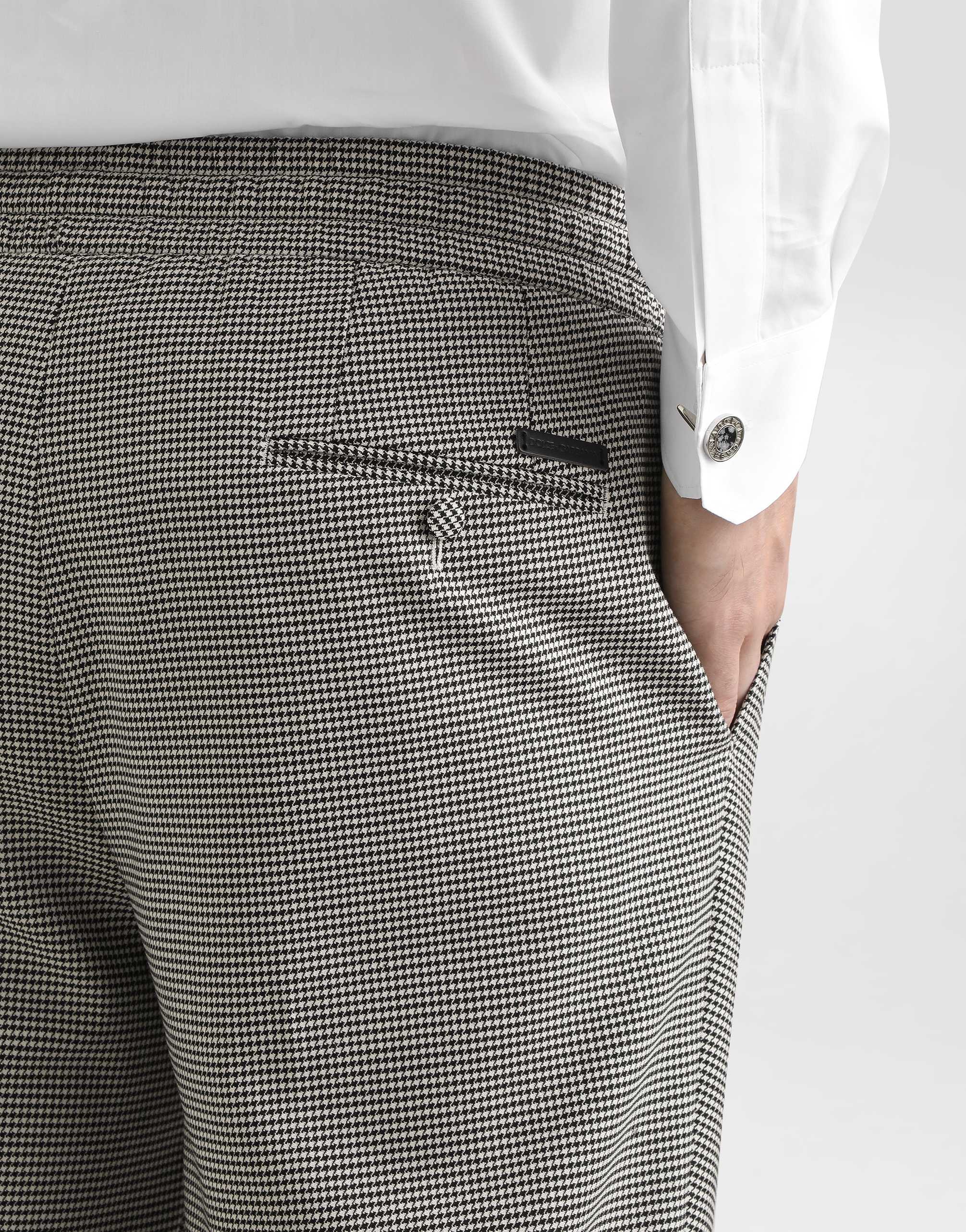 Wool houndstooth joggers