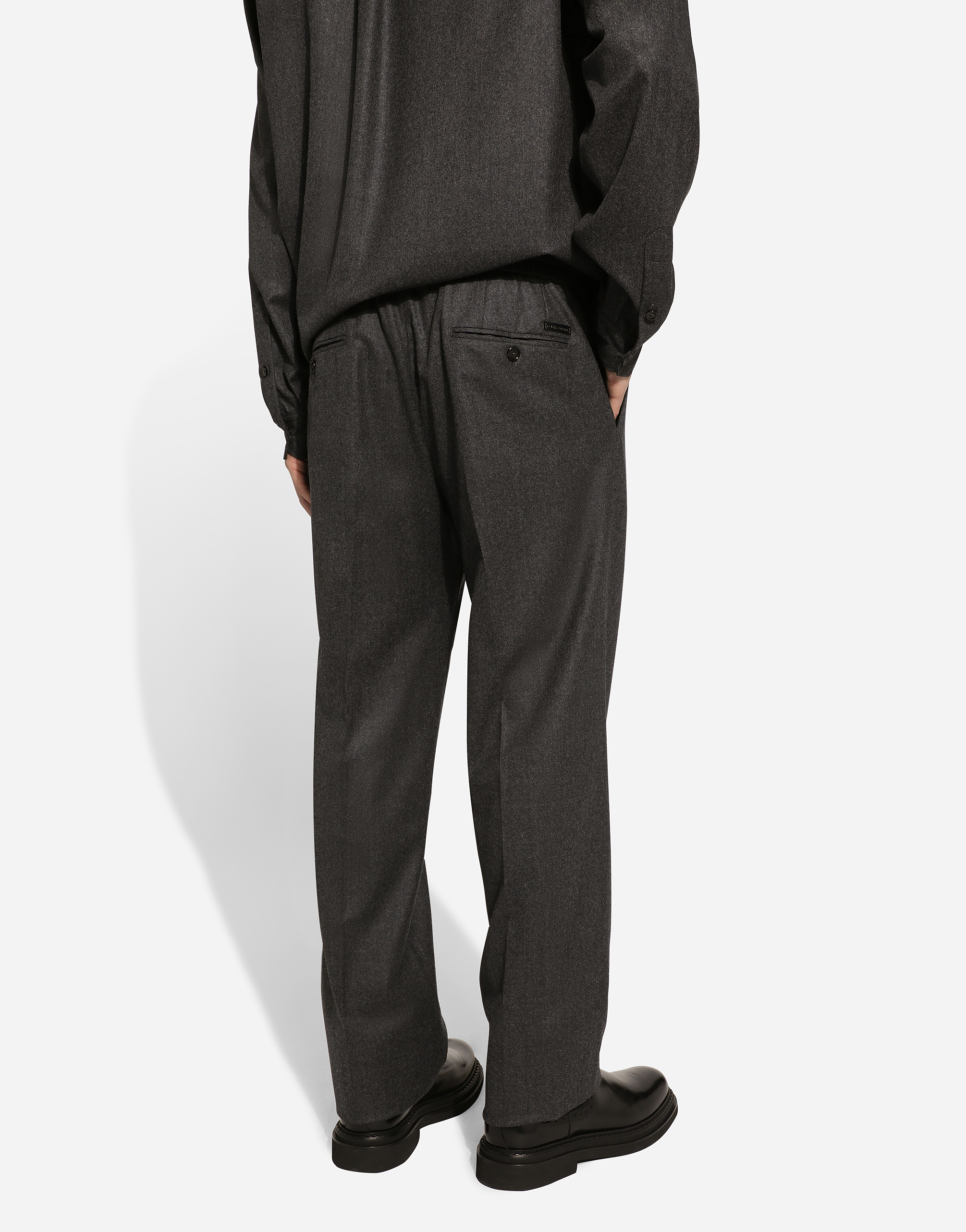 Dolce & Gabbana Straight Leg Trousers Crease Detailing Pockets In Grey