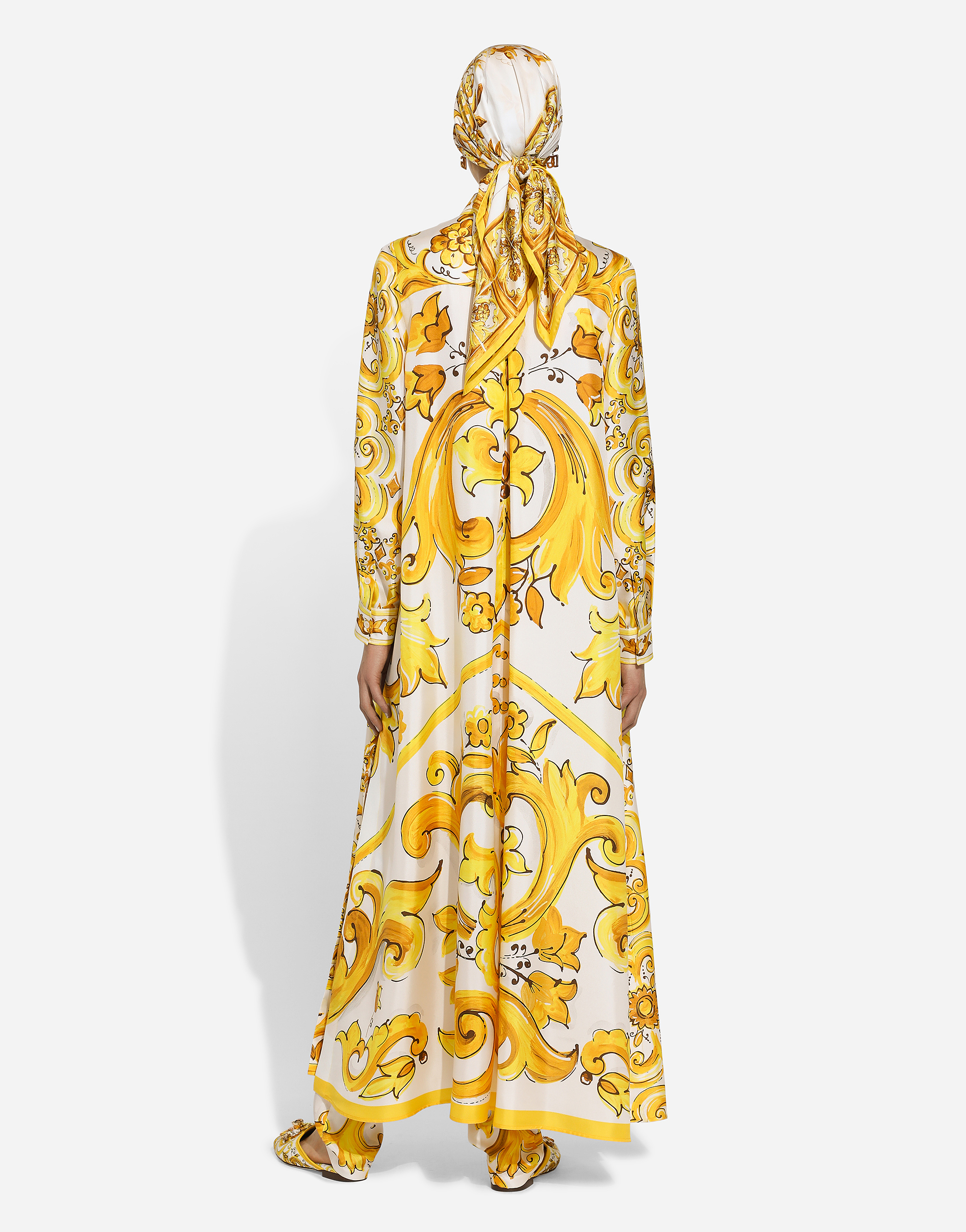 Dolce & Gabbana Silk Twill Pants In Print